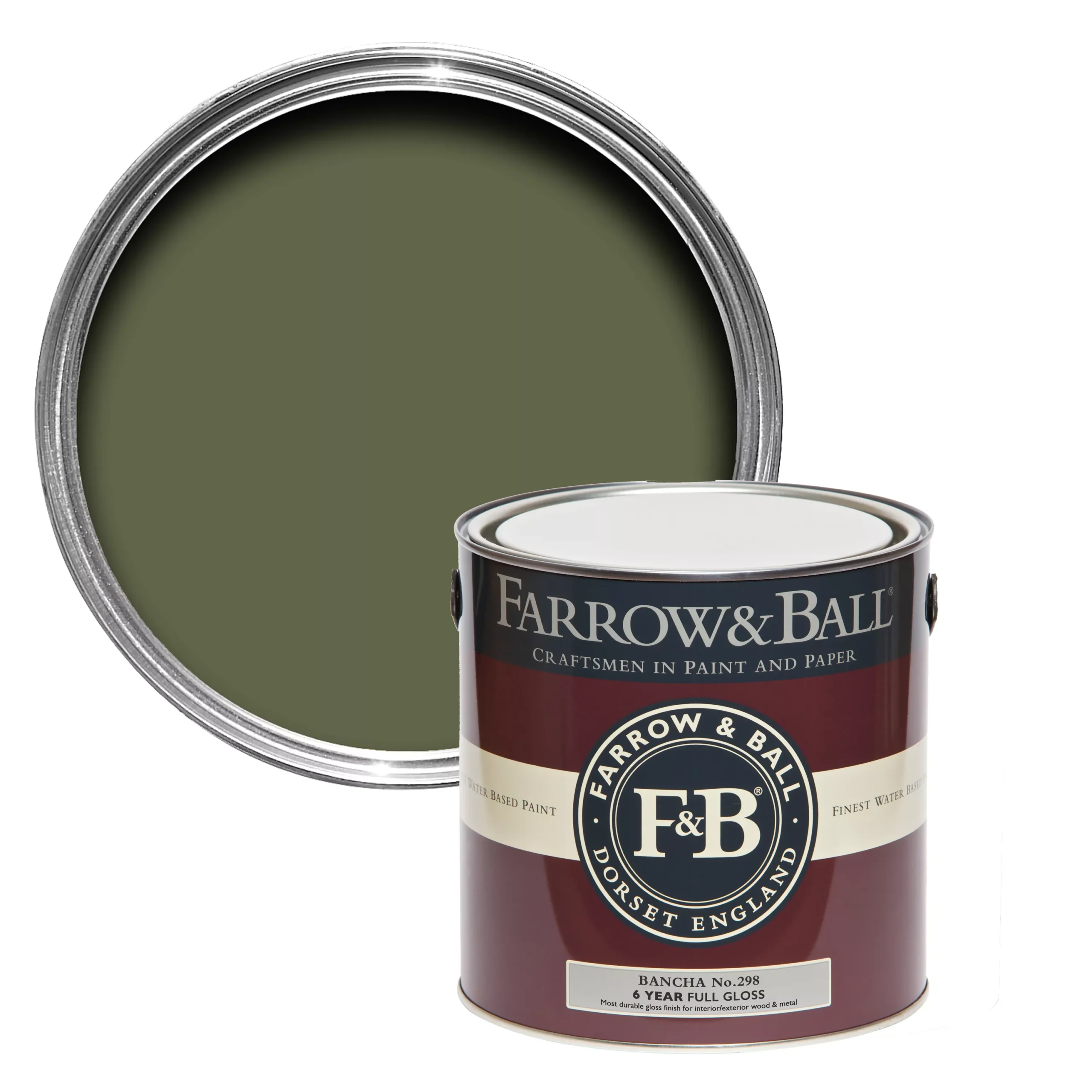 Farrow & Ball Bancha No.298 Gloss Metal & Wood Paint, 2.5L 3 Farrow & Ball Bancha No.298 Gloss Metal & Wood Paint, 2.5L