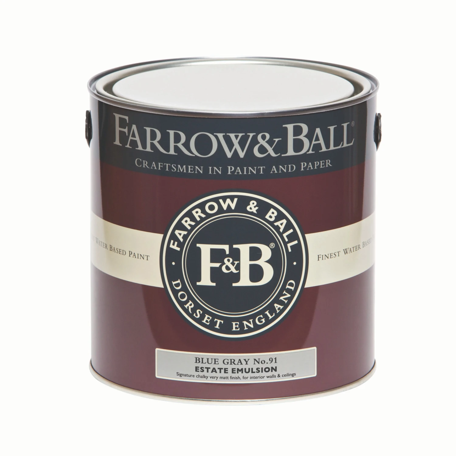 Farrow & Ball Estate Blue Gray No.91 Matt Emulsion Paint, 2.5L 4 Farrow & Ball Estate Blue Gray No.91 Matt Emulsion Paint, 2.5L - Image 2