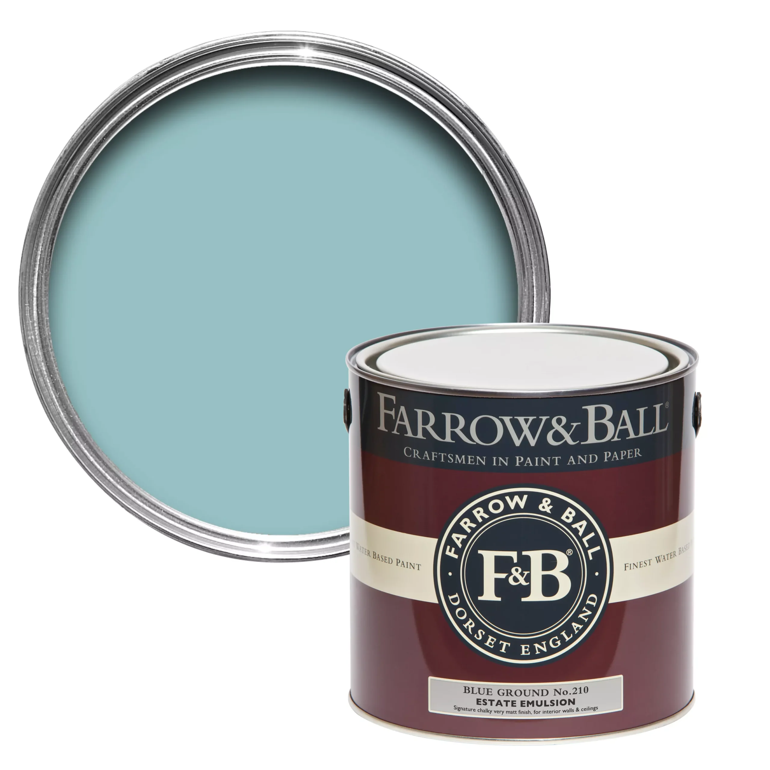 Farrow & Ball Estate Blue Ground No.210 Matt Emulsion Paint, 2.5L 3 Farrow & Ball Estate Blue Ground No.210 Matt Emulsion Paint, 2.5L