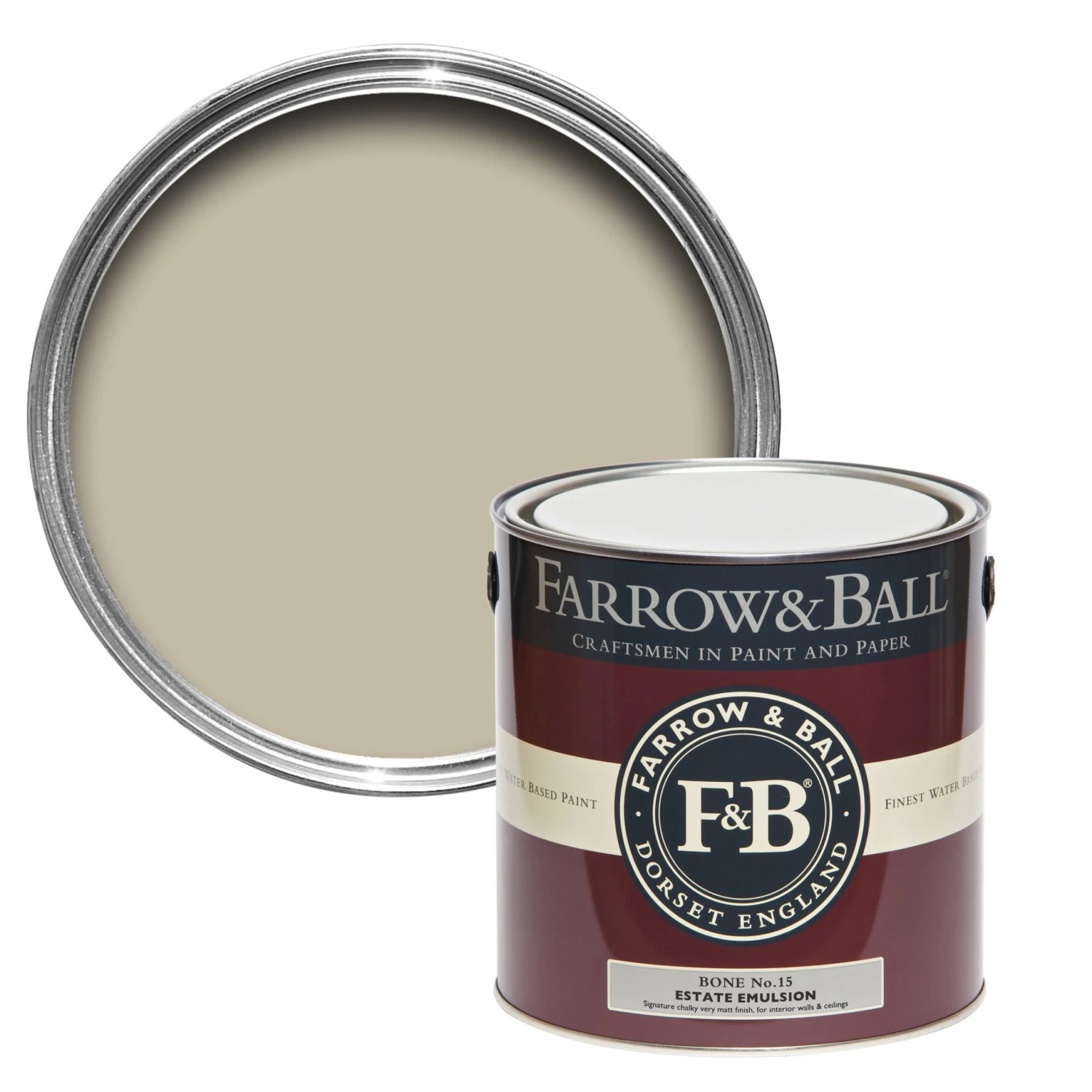 Farrow & Ball Estate Bone No.15 Matt Emulsion Paint, 2.5L 3 Farrow & Ball Estate Bone No.15 Matt Emulsion Paint, 2.5L