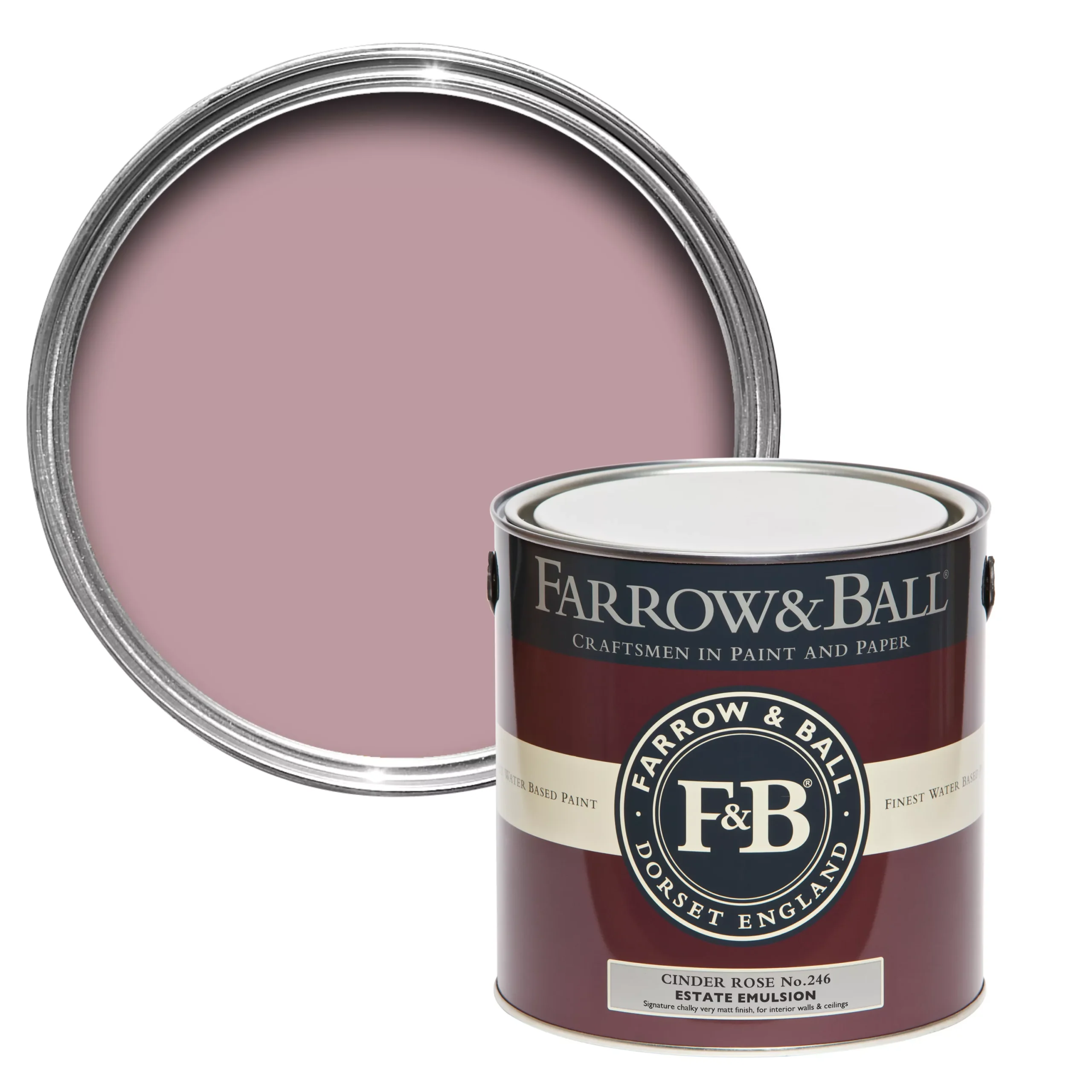 Farrow & Ball Estate Cinder Rose No.246 Matt Emulsion Paint, 2.5L 3 Farrow & Ball Estate Cinder Rose No.246 Matt Emulsion Paint, 2.5L