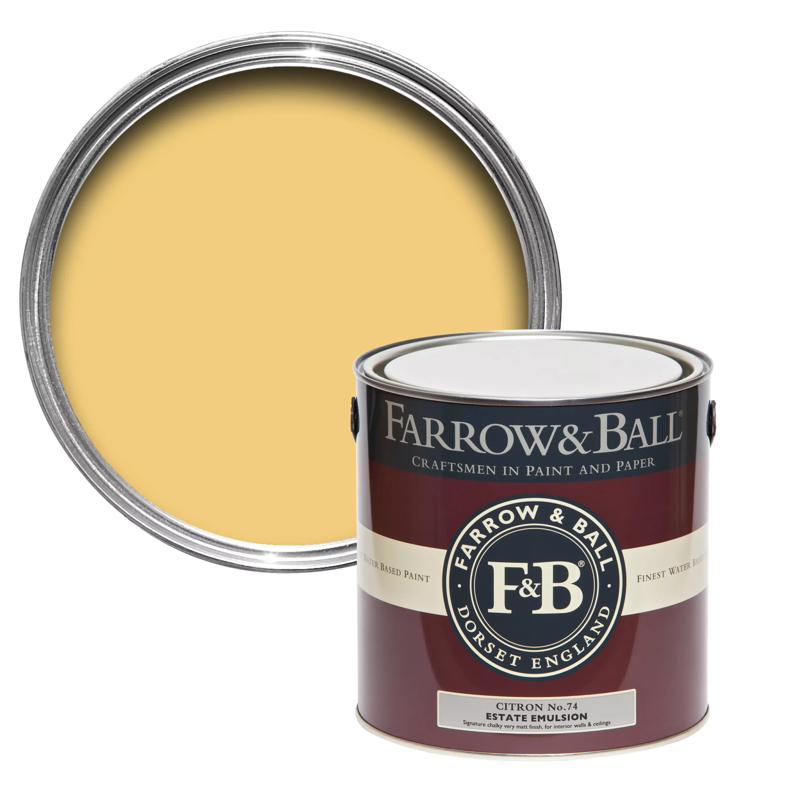 Farrow & Ball Estate Citron No.74 Matt Emulsion Paint, 2.5L 3 Farrow & Ball Estate Citron No.74 Matt Emulsion Paint, 2.5L