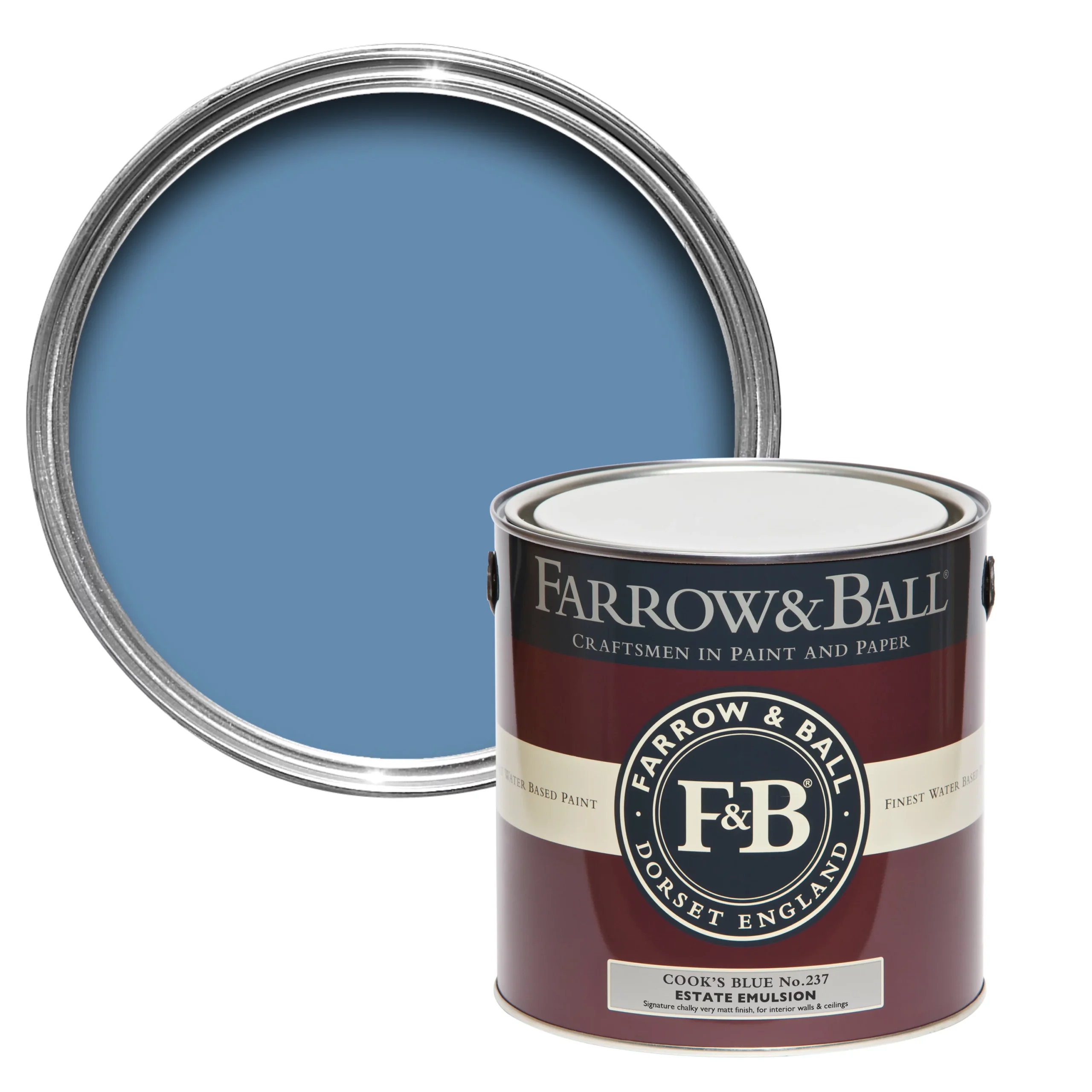 Farrow & Ball Estate Cook's Blue No.237 Matt Emulsion Paint, 2.5L 3 Farrow & Ball Estate Cook's Blue No.237 Matt Emulsion Paint, 2.5L