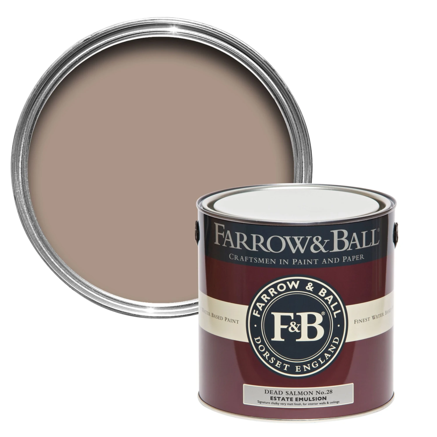 Farrow & Ball Estate Dead Salmon No.28 Matt Emulsion Paint, 2.5L 3 Farrow & Ball Estate Dead Salmon No.28 Matt Emulsion Paint, 2.5L