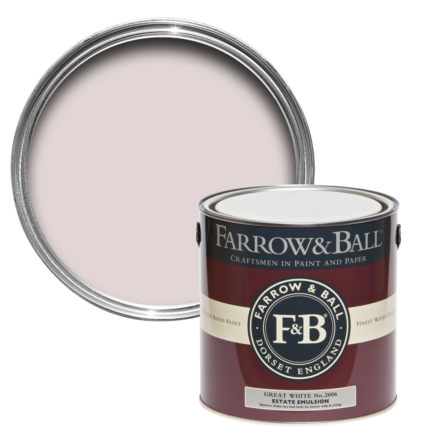 Farrow & Ball Estate Great White No.2006 Matt Emulsion Paint, 2.5L 3 Farrow & Ball Estate Great White No.2006 Matt Emulsion Paint, 2.5L