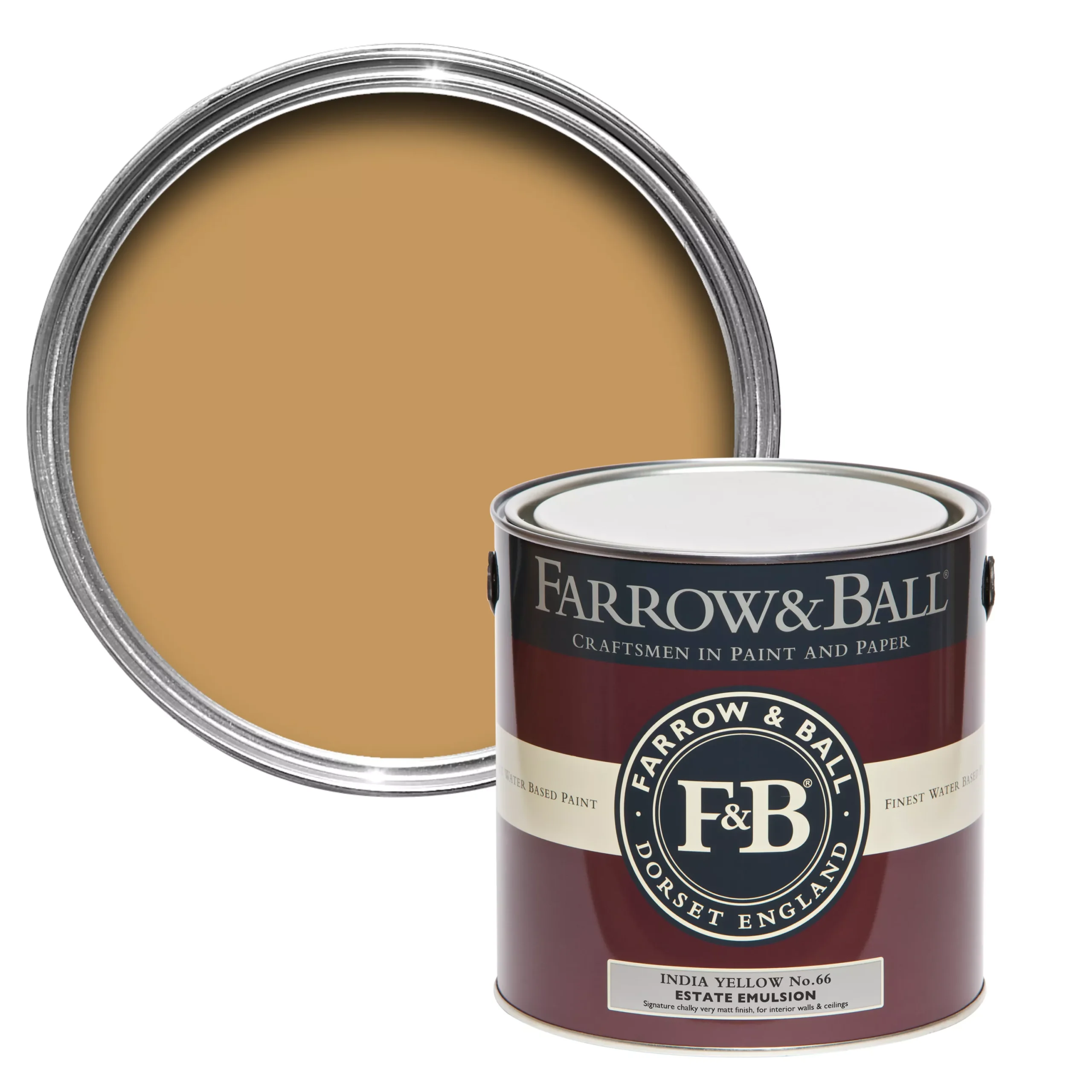 Farrow & Ball Estate India Yellow No.66 Matt Emulsion Paint, 2.5L 3 Farrow & Ball Estate India Yellow No.66 Matt Emulsion Paint, 2.5L