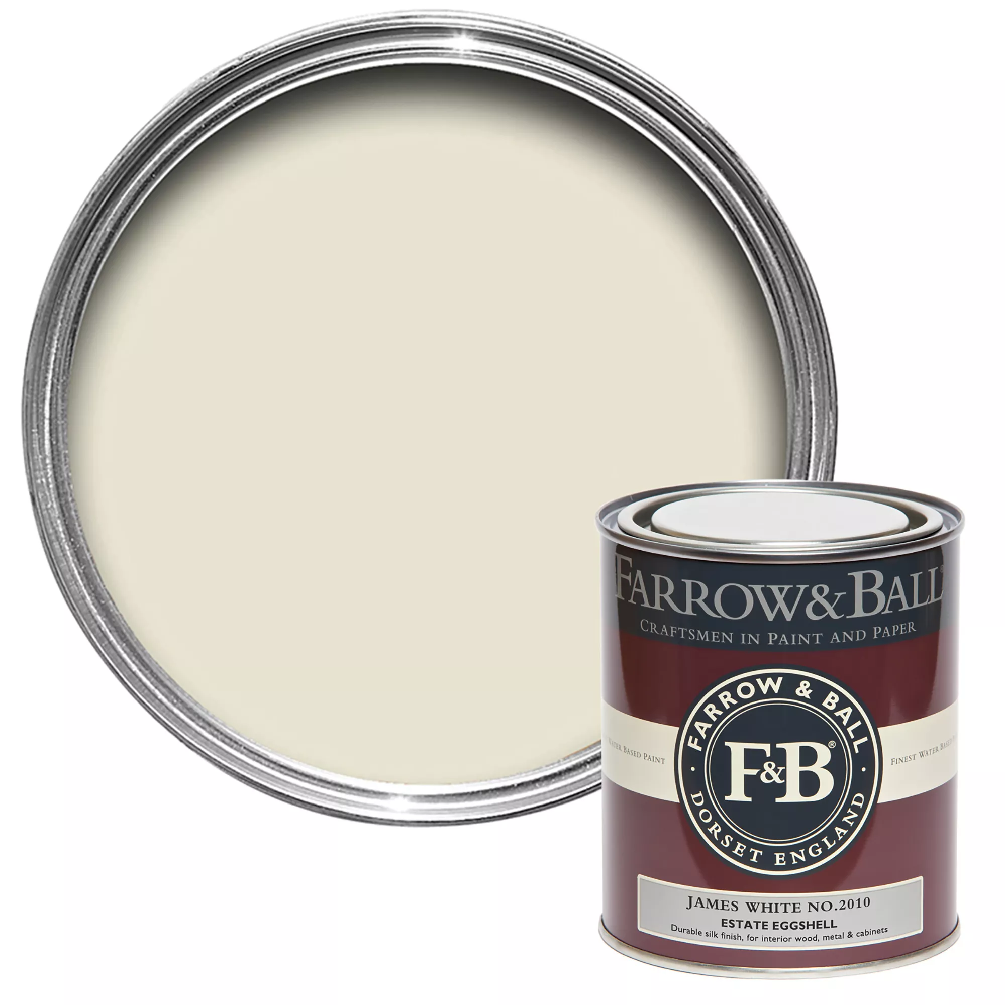 Farrow & Ball Estate James White No.2010 Eggshell Paint, 750ml 3 Farrow & Ball Estate James White No.2010 Eggshell Paint, 750ml