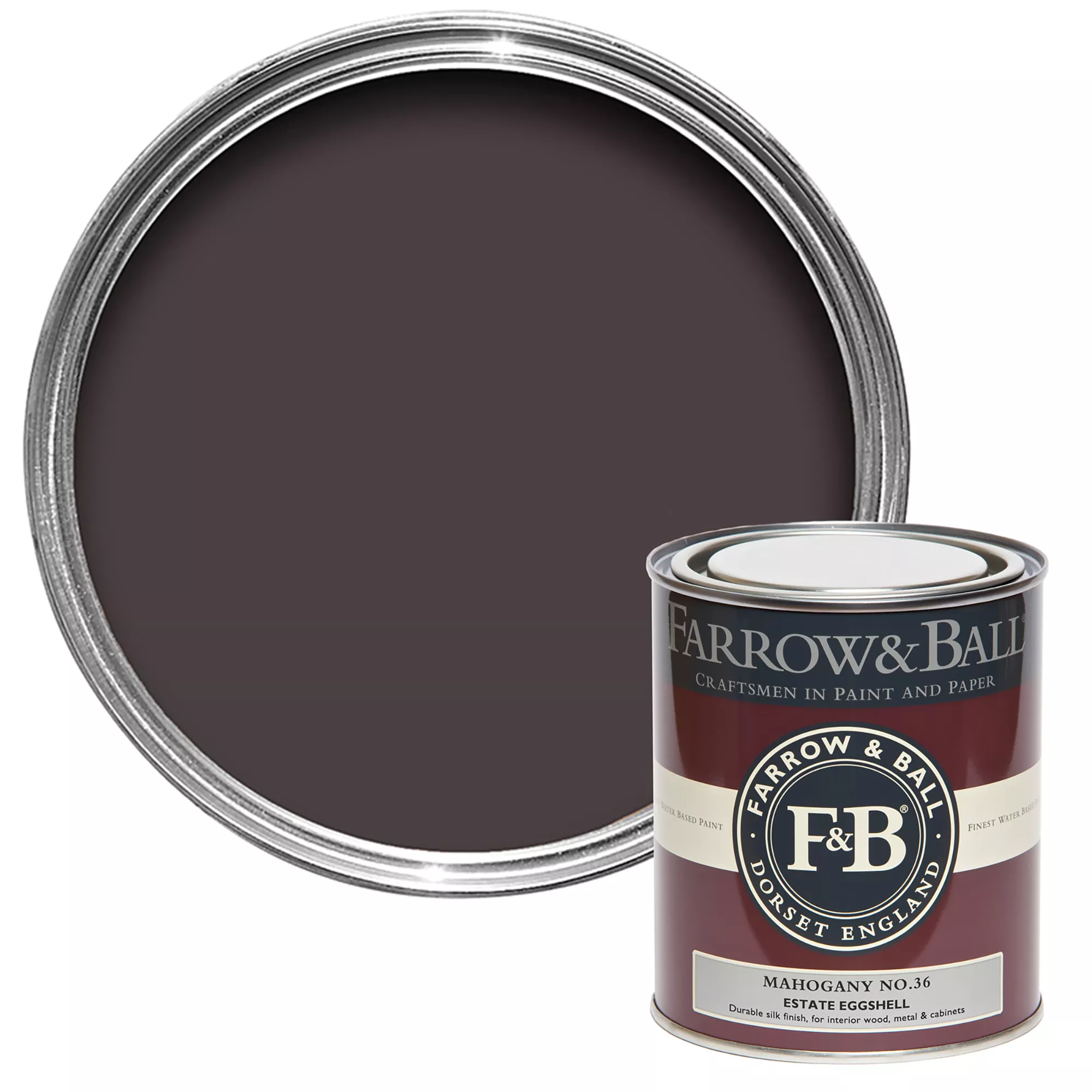 Farrow & Ball Estate Mahogany No.36 Eggshell Paint, 750ml 3 Farrow & Ball Estate Mahogany No.36 Eggshell Paint, 750ml