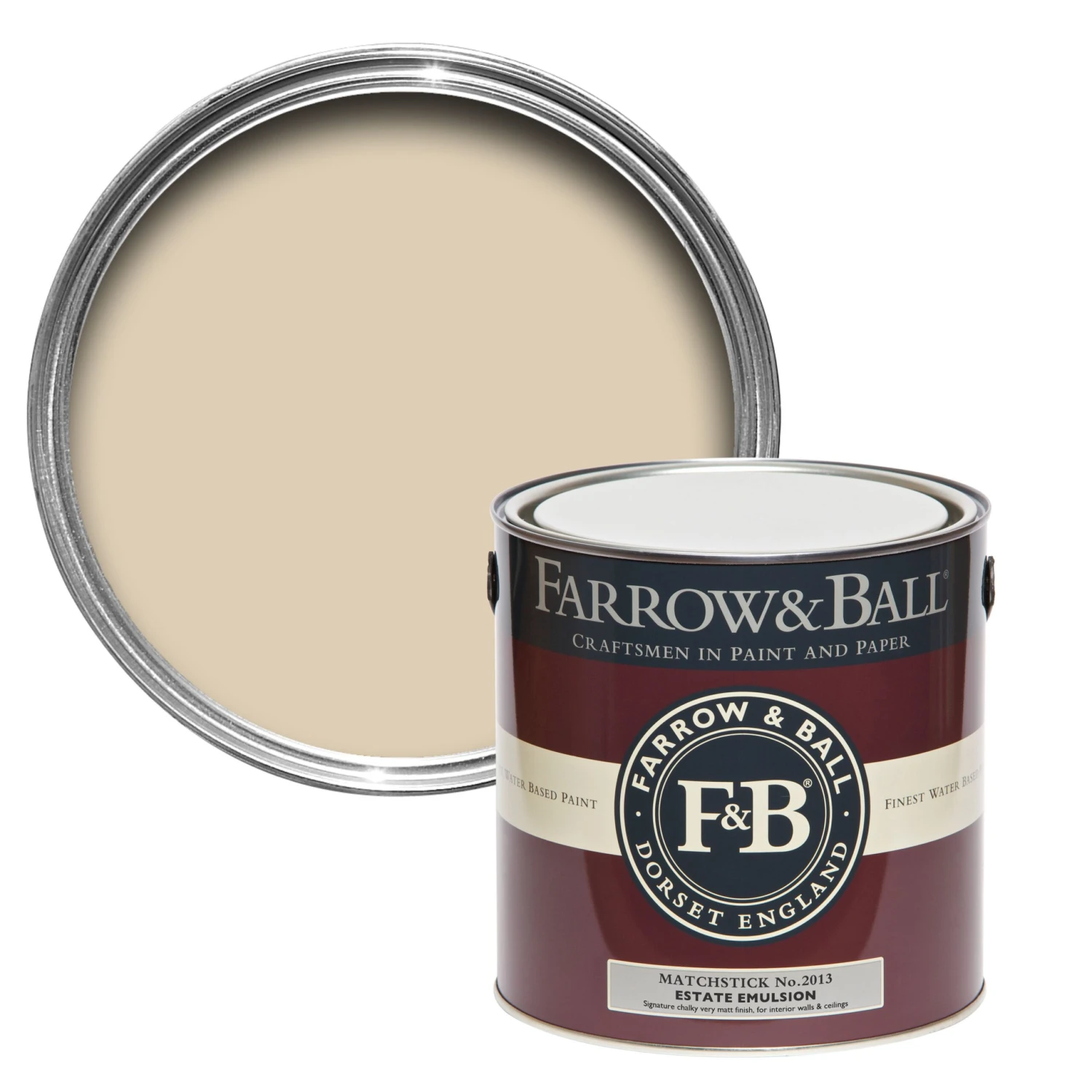 Farrow & Ball Estate Matchstick No.2013 Matt Emulsion Paint, 2.5L 3 Farrow & Ball Estate Matchstick No.2013 Matt Emulsion Paint, 2.5L