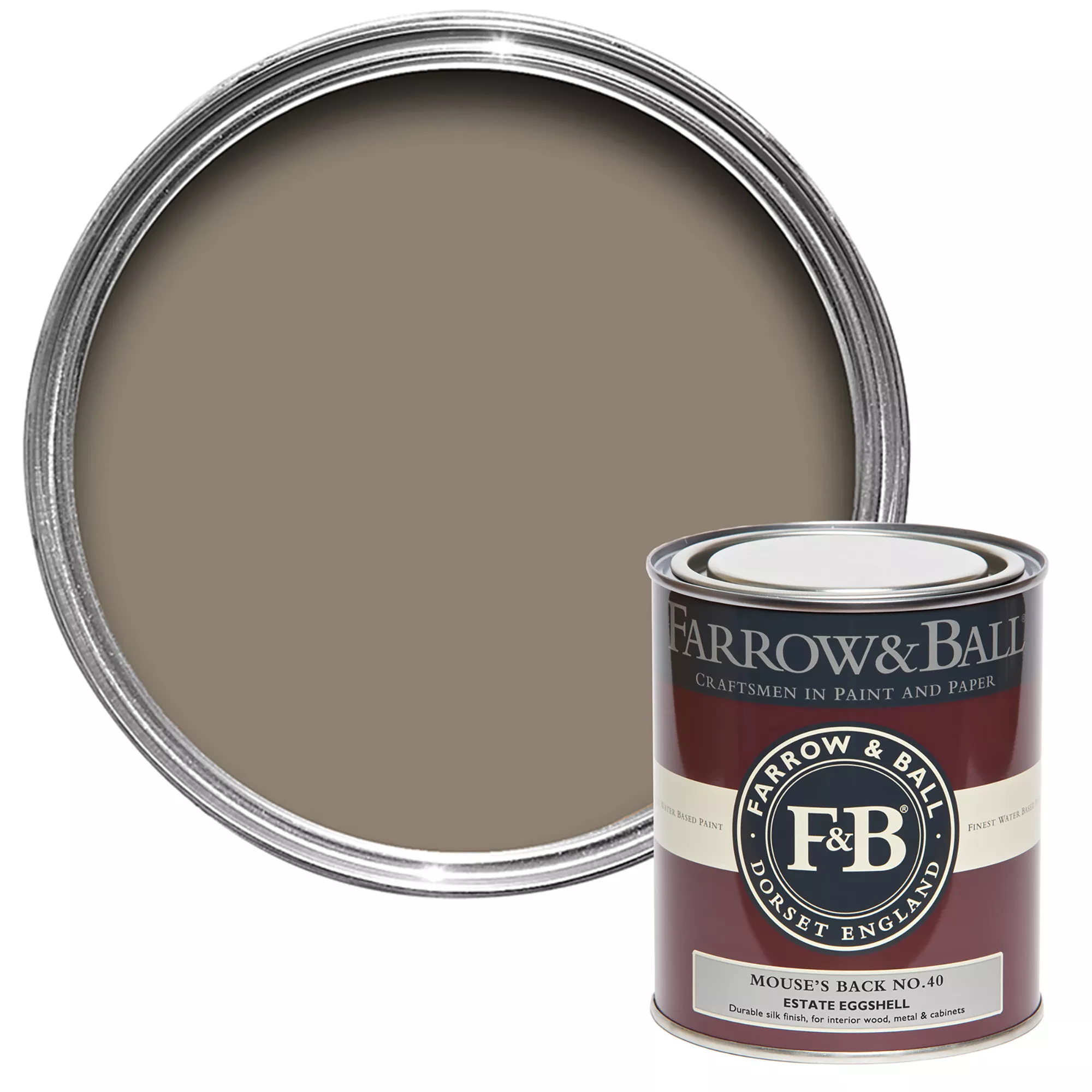 Farrow & Ball Estate Mouse's Back No.40 Eggshell Paint, 750ml 3 Farrow & Ball Estate Mouse's Back No.40 Eggshell Paint, 750ml