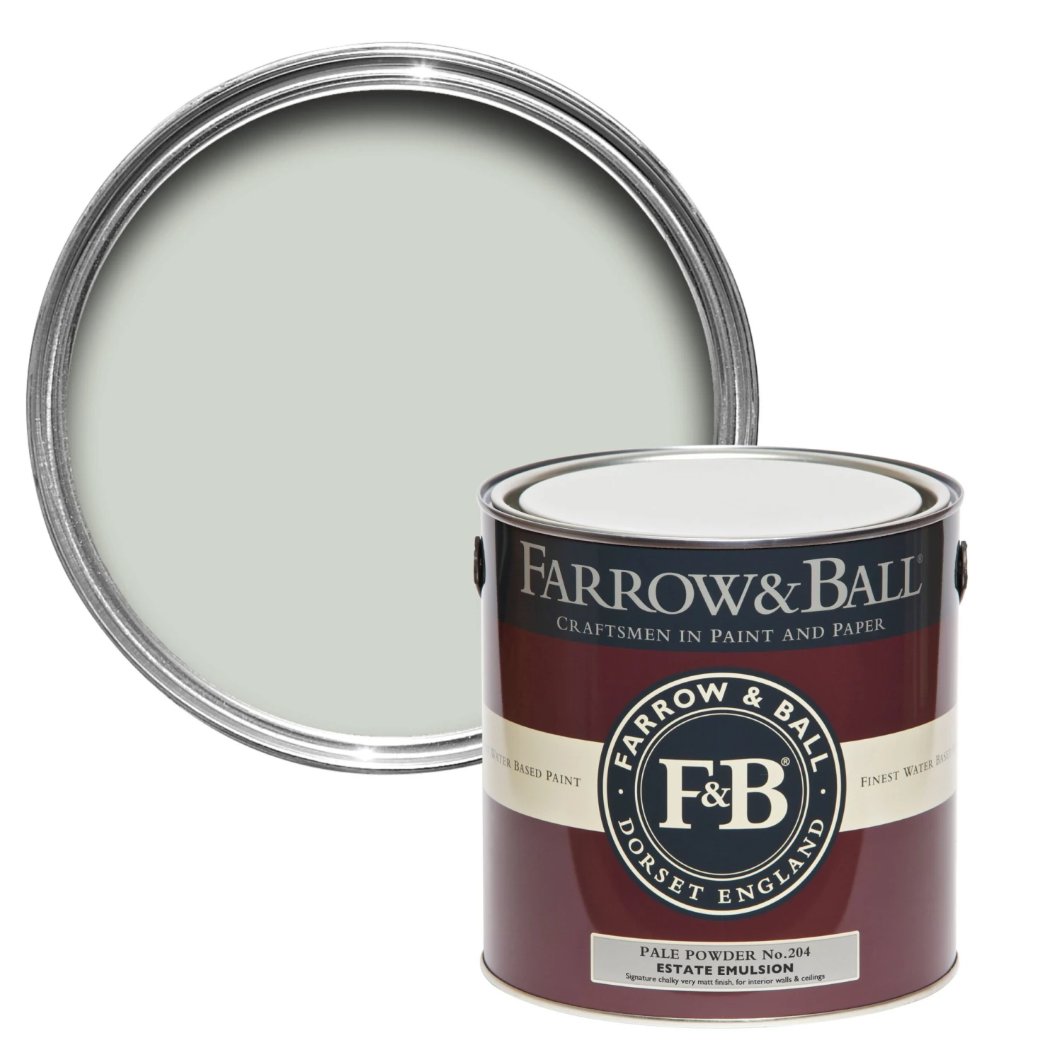 Farrow & Ball Estate Pale Powder No.204 Matt Emulsion Paint, 2.5L 3 Farrow & Ball Estate Pale Powder No.204 Matt Emulsion Paint, 2.5L