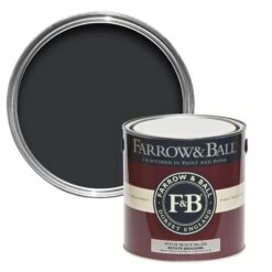 Farrow & Ball Estate Pitch Black No.256 Matt Emulsion Paint, 2.5L