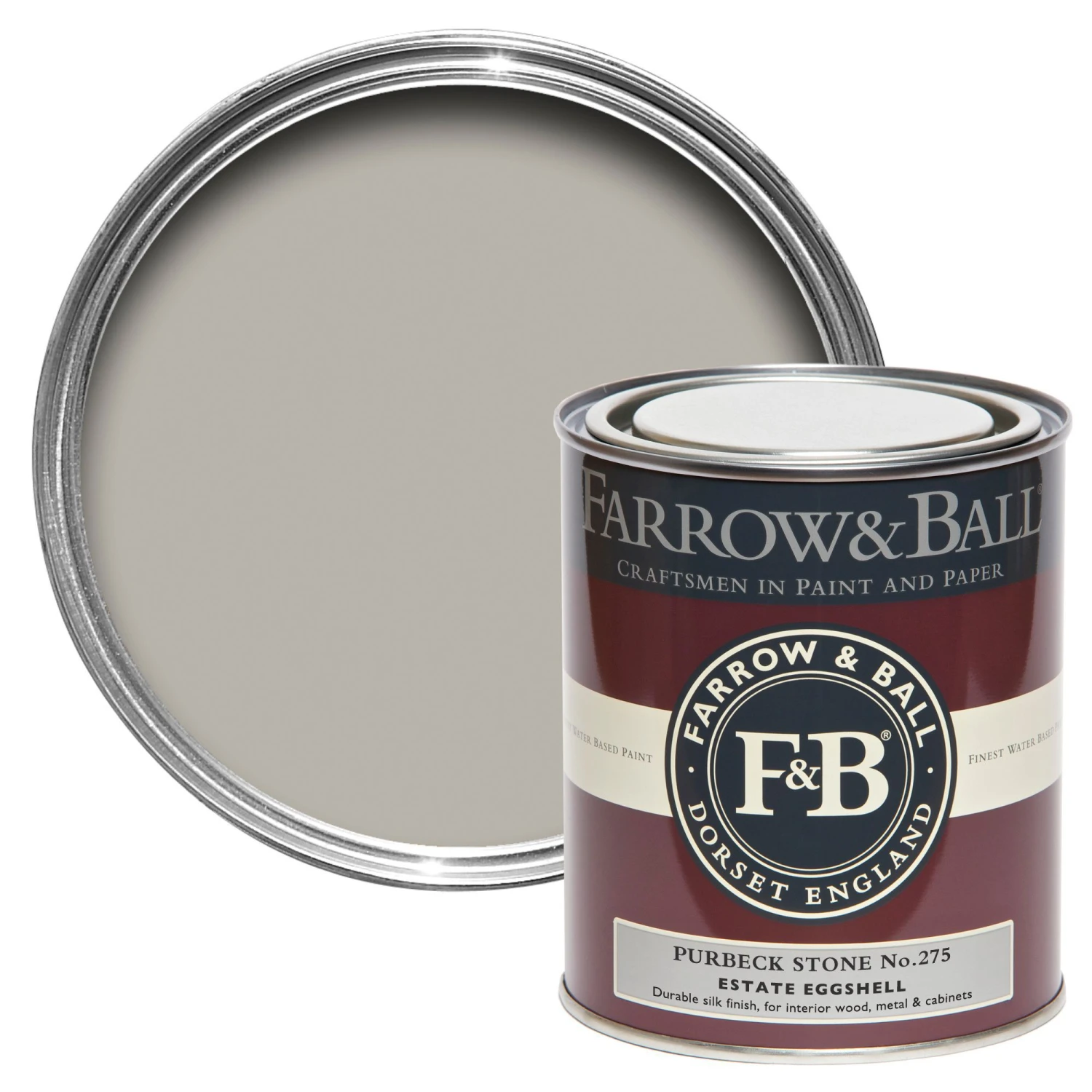 Farrow & Ball Estate Purbeck Stone No.275 Eggshell Metal & Wood Paint, 750ml 3 Farrow & Ball Estate Purbeck Stone No.275 Eggshell Metal & Wood Paint, 750ml