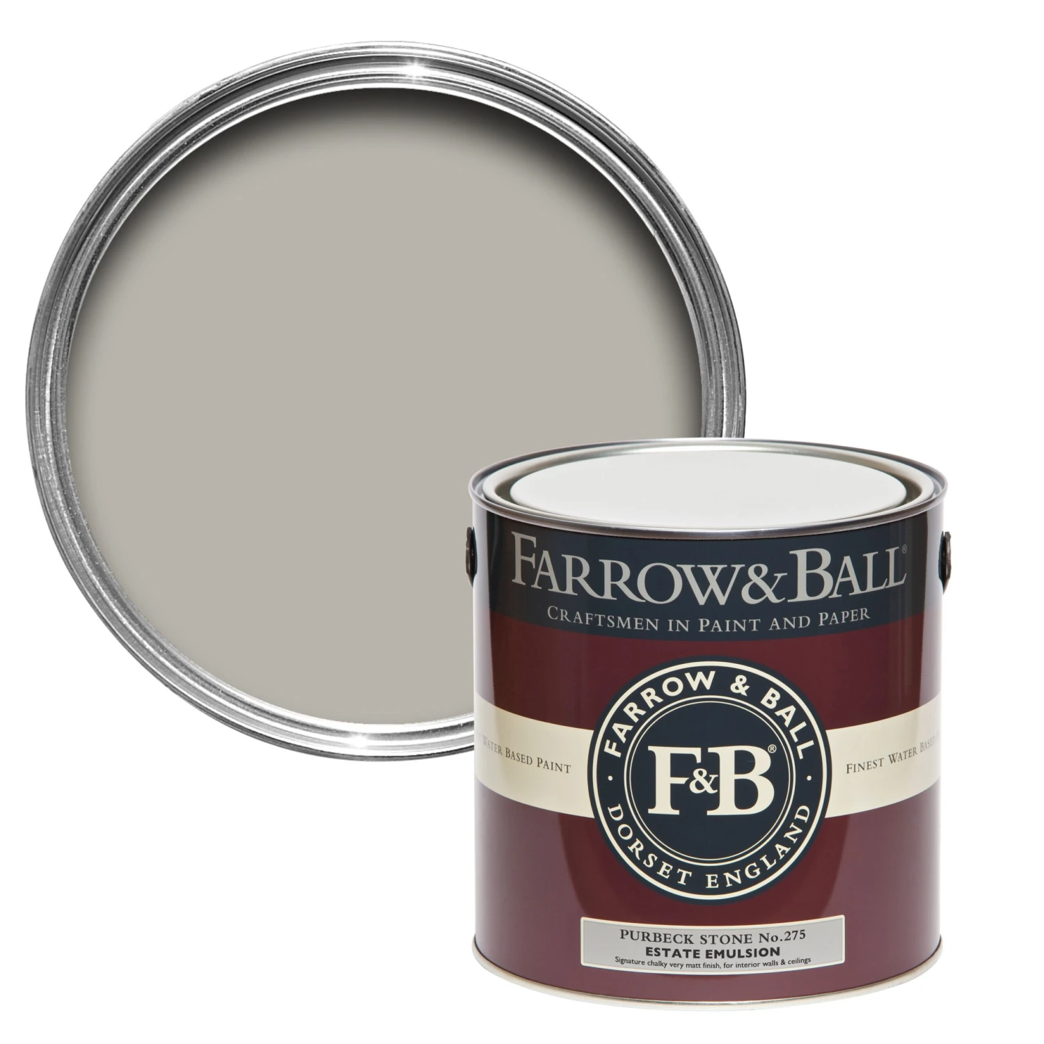 Farrow & Ball Estate Purbeck Stone No.275 Matt Emulsion Paint, 2.5L 3 Farrow & Ball Estate Purbeck Stone No.275 Matt Emulsion Paint, 2.5L