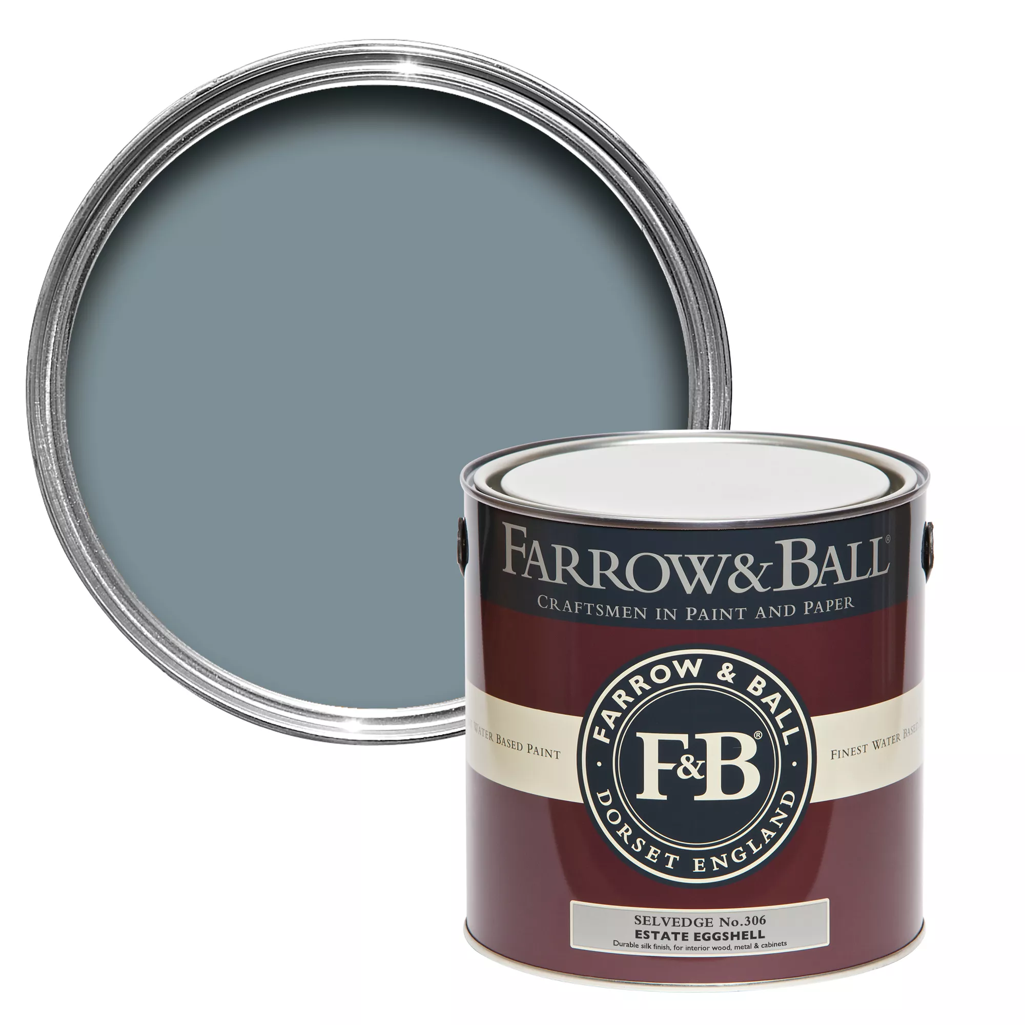 Farrow & Ball Estate Selvedge No.306 Eggshell Paint, 2.5L 3 Farrow & Ball Estate Selvedge No.306 Eggshell Paint, 2.5L
