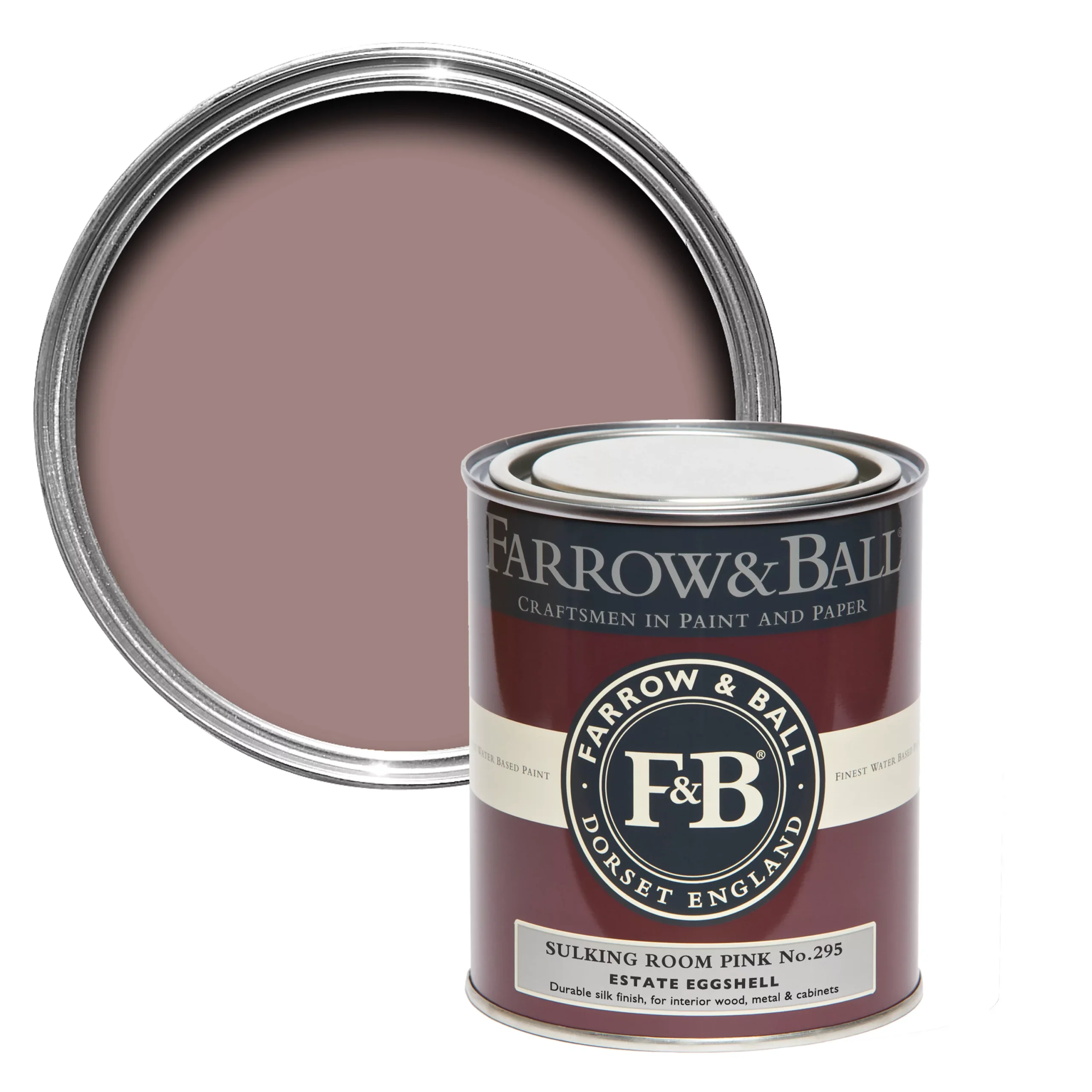 Farrow & Ball Estate Sulking Room Pink No.295 Eggshell Metal & Wood Paint, 750ml 3 Farrow & Ball Estate Sulking Room Pink No.295 Eggshell Metal & Wood Paint, 750ml