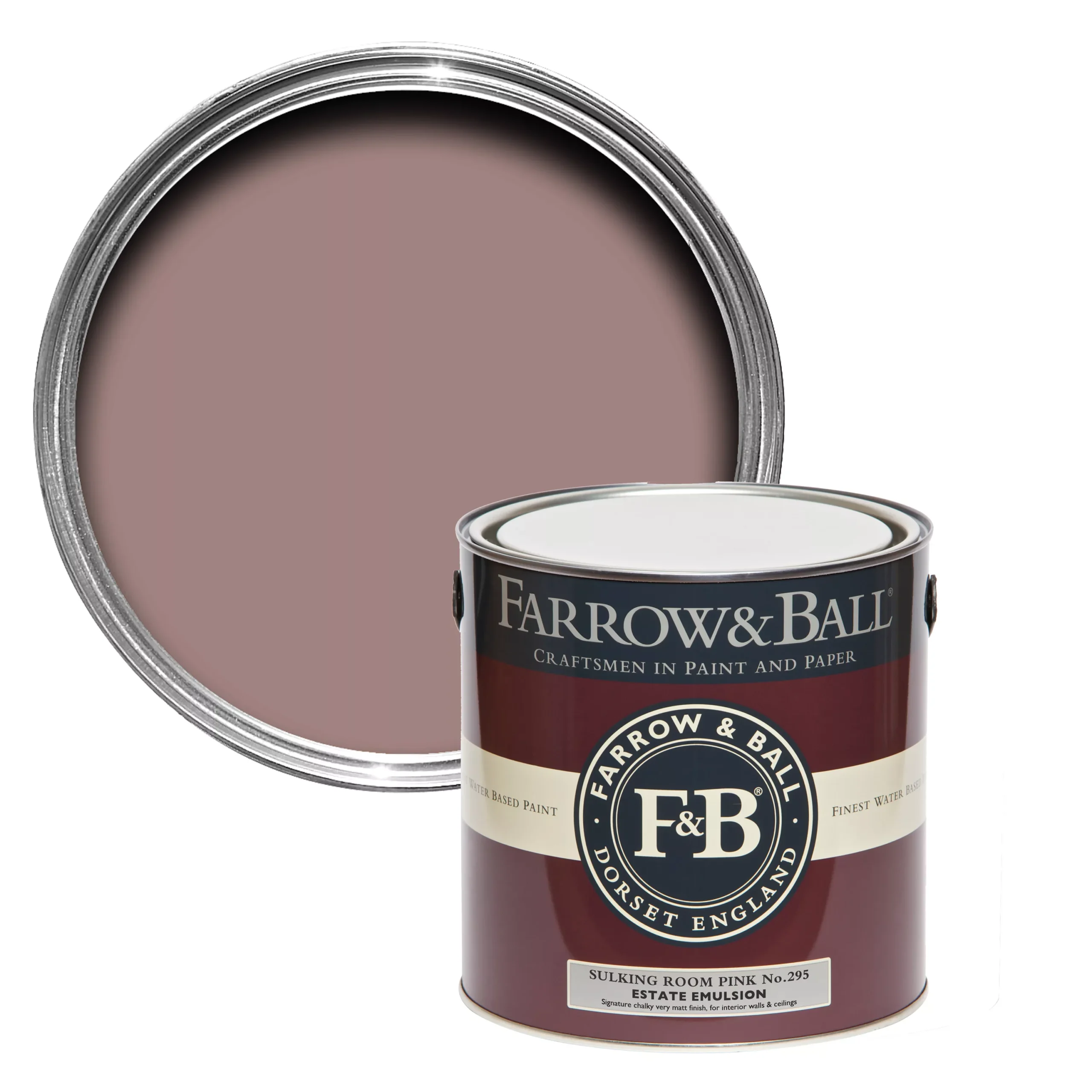 Farrow & Ball Estate Sulking Room Pink No.295 Matt Emulsion Paint, 2.5L 3 Farrow & Ball Estate Sulking Room Pink No.295 Matt Emulsion Paint, 2.5L