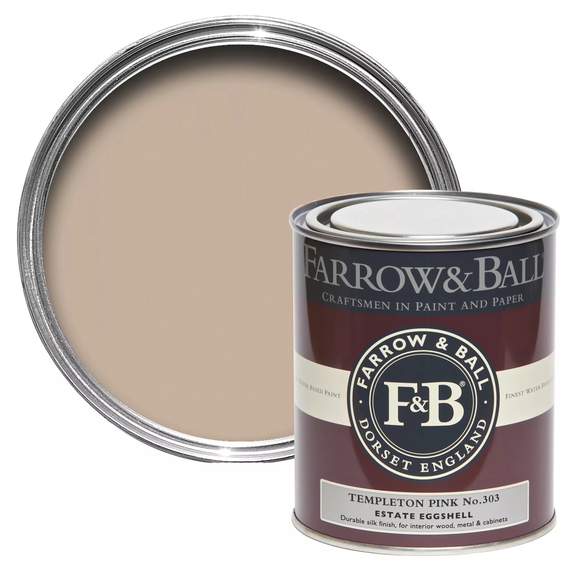 Farrow & Ball Estate Templeton Pink No.303 Eggshell Paint, 750ml 3 Farrow & Ball Estate Templeton Pink No.303 Eggshell Paint, 750ml