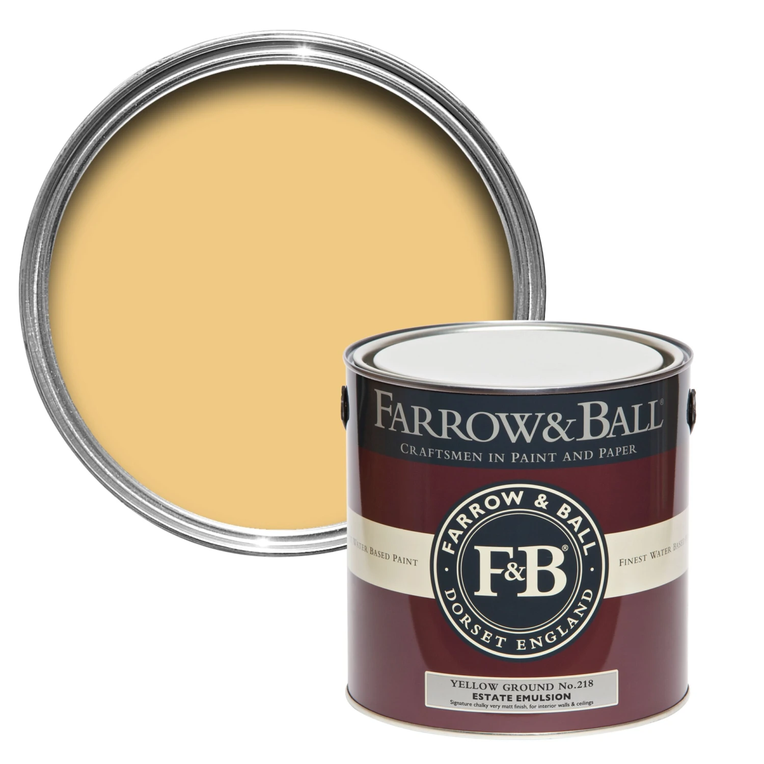 Farrow & Ball Estate Yellow Ground No.218 Matt Emulsion Paint, 2.5L 3 Farrow & Ball Estate Yellow Ground No.218 Matt Emulsion Paint, 2.5L