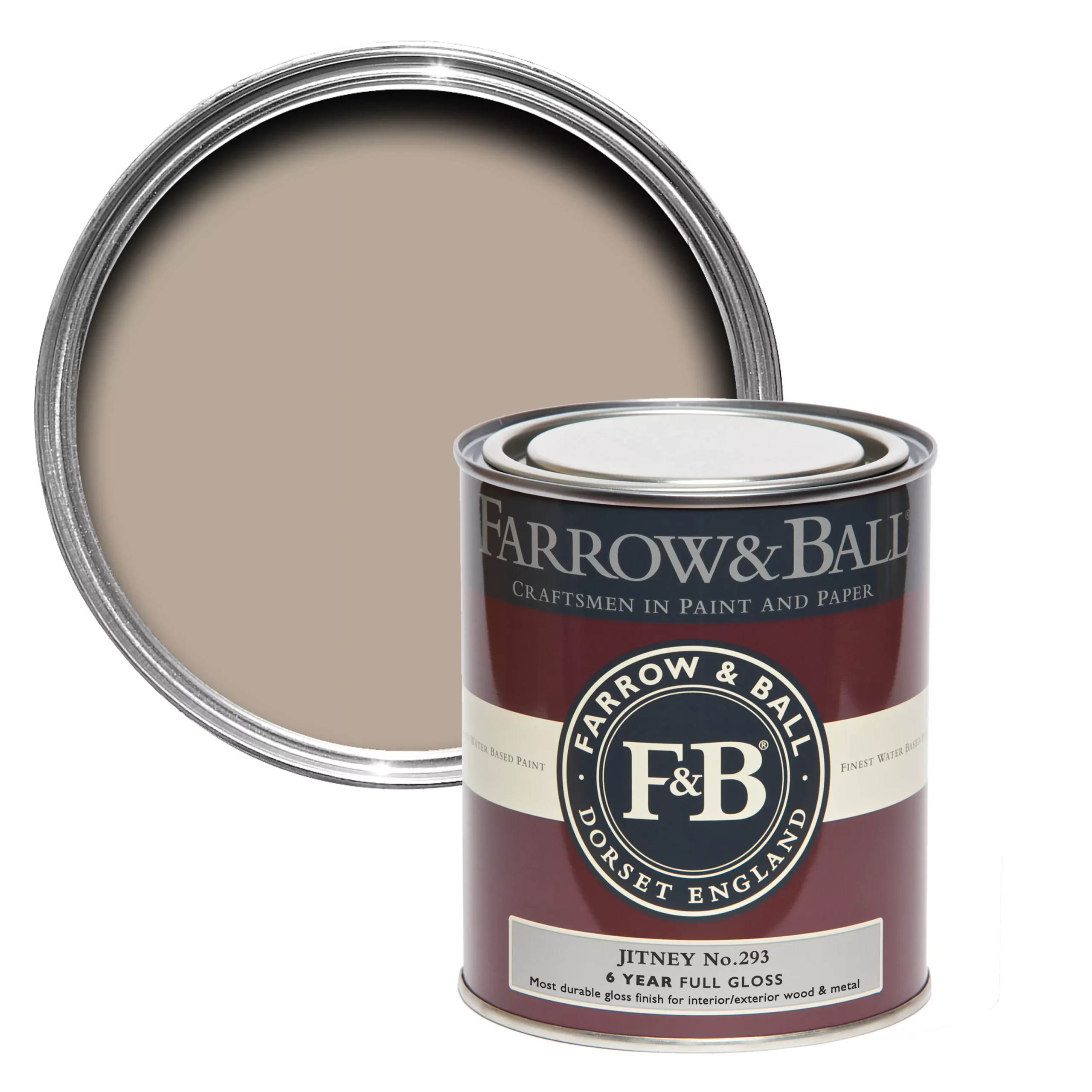 Farrow & Ball Jitney No.293 Gloss Metal & Wood Paint, 750ml 3 Farrow & Ball Jitney No.293 Gloss Metal & Wood Paint, 750ml