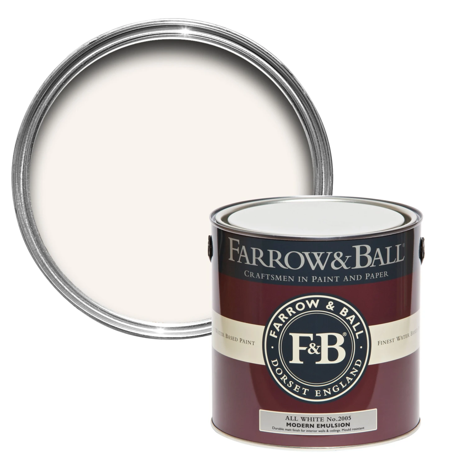 Farrow & Ball Modern All White No.2005 Matt Emulsion Paint, 2.5L 3 Farrow & Ball Modern All White No.2005 Matt Emulsion Paint, 2.5L