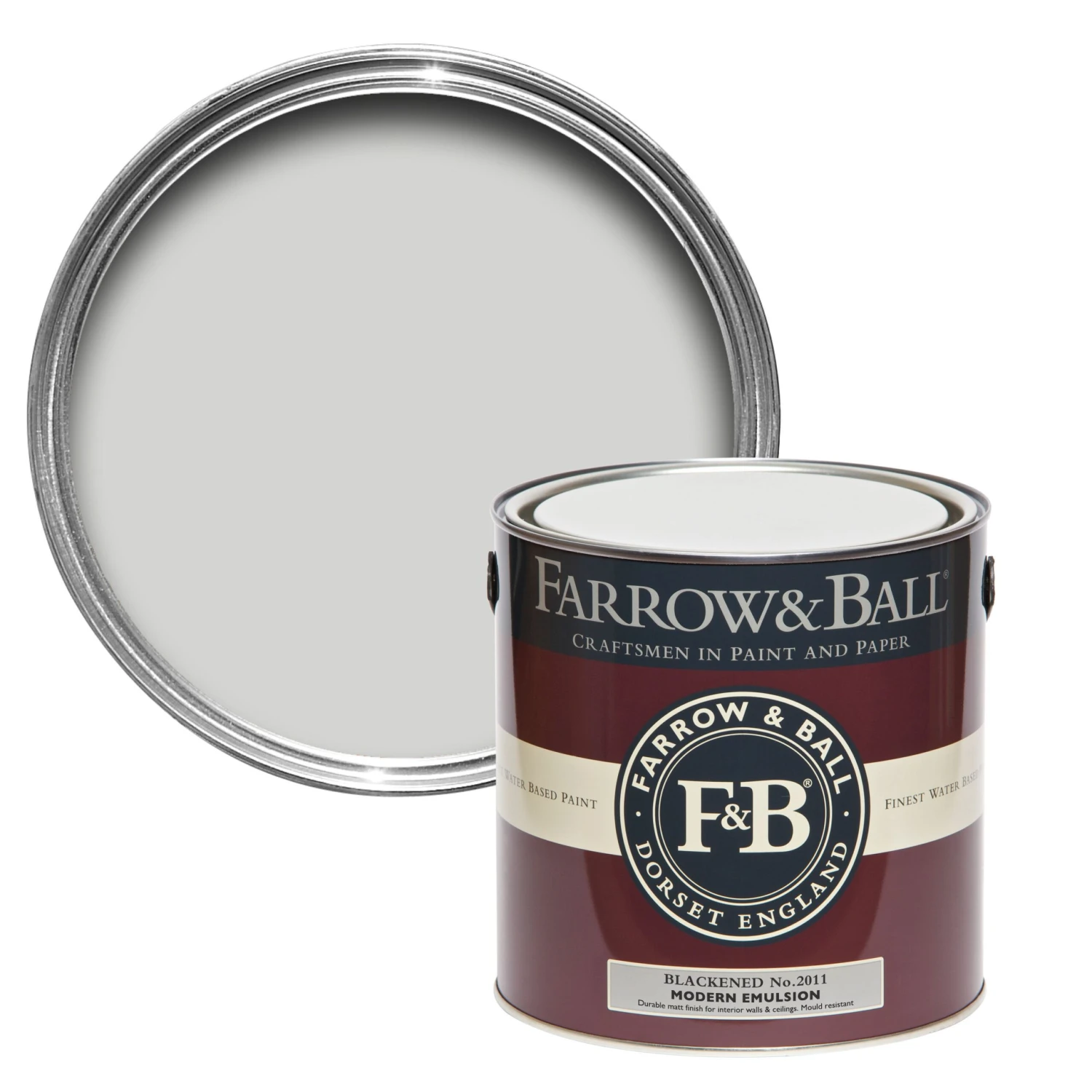 Farrow & Ball Modern Blackened No.2011 Matt Emulsion Paint, 2.5L 3 Farrow & Ball Modern Blackened No.2011 Matt Emulsion Paint, 2.5L