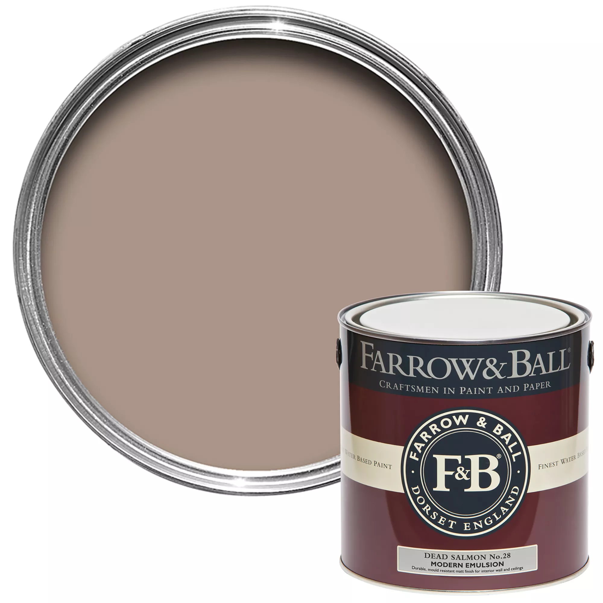 Farrow & Ball Modern Dead Salmon No.28 Matt Emulsion Paint, 2.5L 3 Farrow & Ball Modern Dead Salmon No.28 Matt Emulsion Paint, 2.5L
