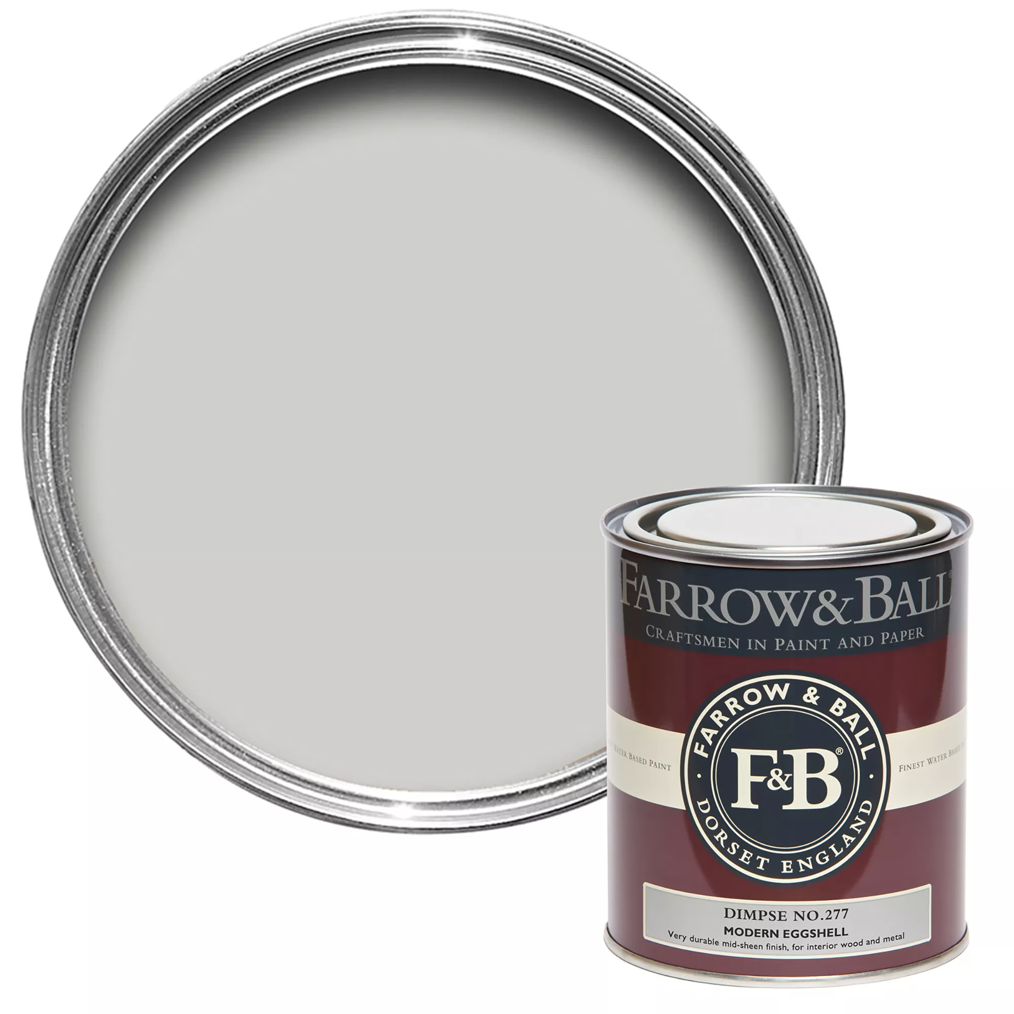 Farrow & Ball Modern Dimpse No.277 Eggshell Paint, 750ml 3 Farrow & Ball Modern Dimpse No.277 Eggshell Paint, 750ml