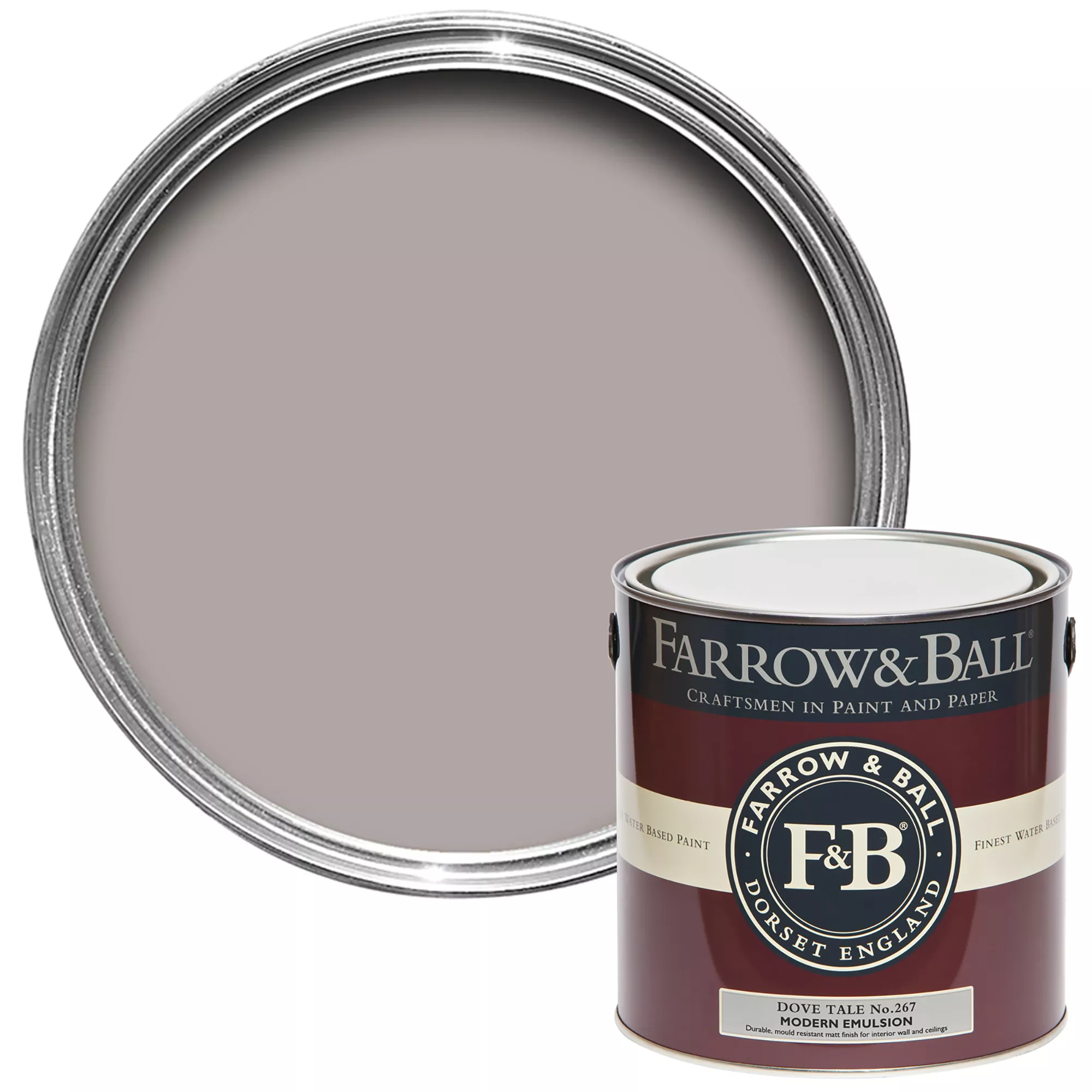 Farrow & Ball Modern Dove Tale No.267 Matt Emulsion Paint, 2.5L 3 Farrow & Ball Modern Dove Tale No.267 Matt Emulsion Paint, 2.5L