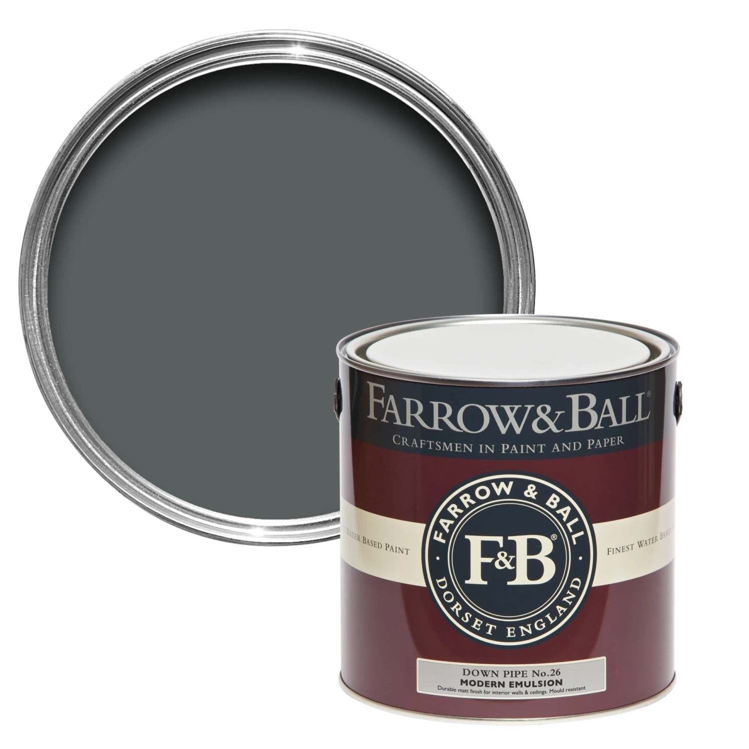 Farrow & Ball Modern Down Pipe No.26 Matt Emulsion Paint, 2.5L 3 Farrow & Ball Modern Down Pipe No.26 Matt Emulsion Paint, 2.5L