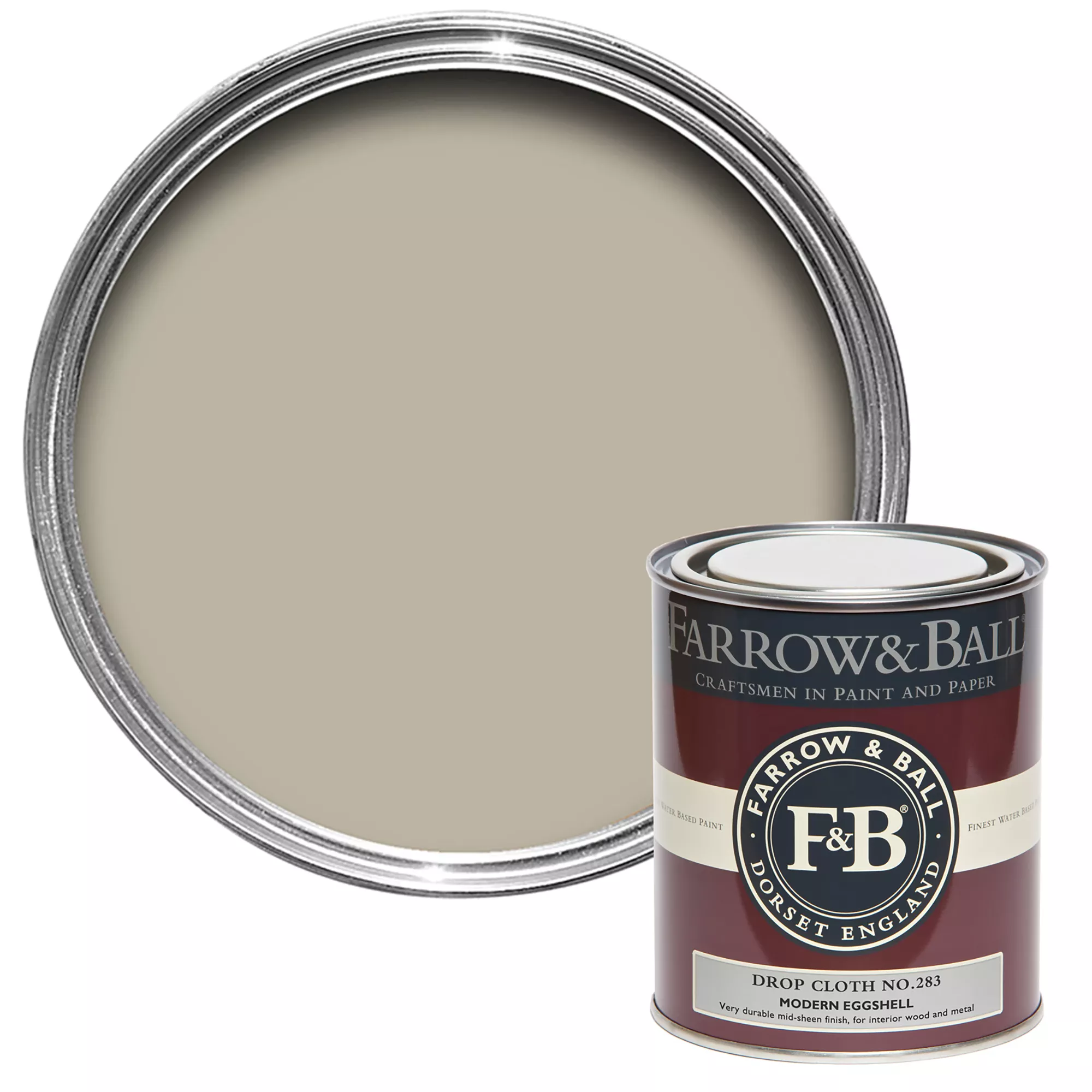 Farrow & Ball Modern Drop Cloth No.283 Eggshell Paint, 750ml 3 Farrow & Ball Modern Drop Cloth No.283 Eggshell Paint, 750ml