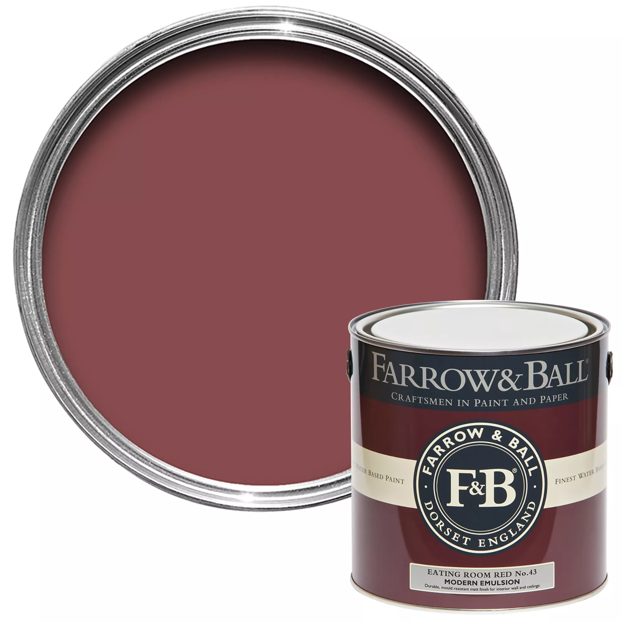 Farrow & Ball Modern Eating Room Red No.43 Matt Emulsion Paint, 2.5L 3 Farrow & Ball Modern Eating Room Red No.43 Matt Emulsion Paint, 2.5L