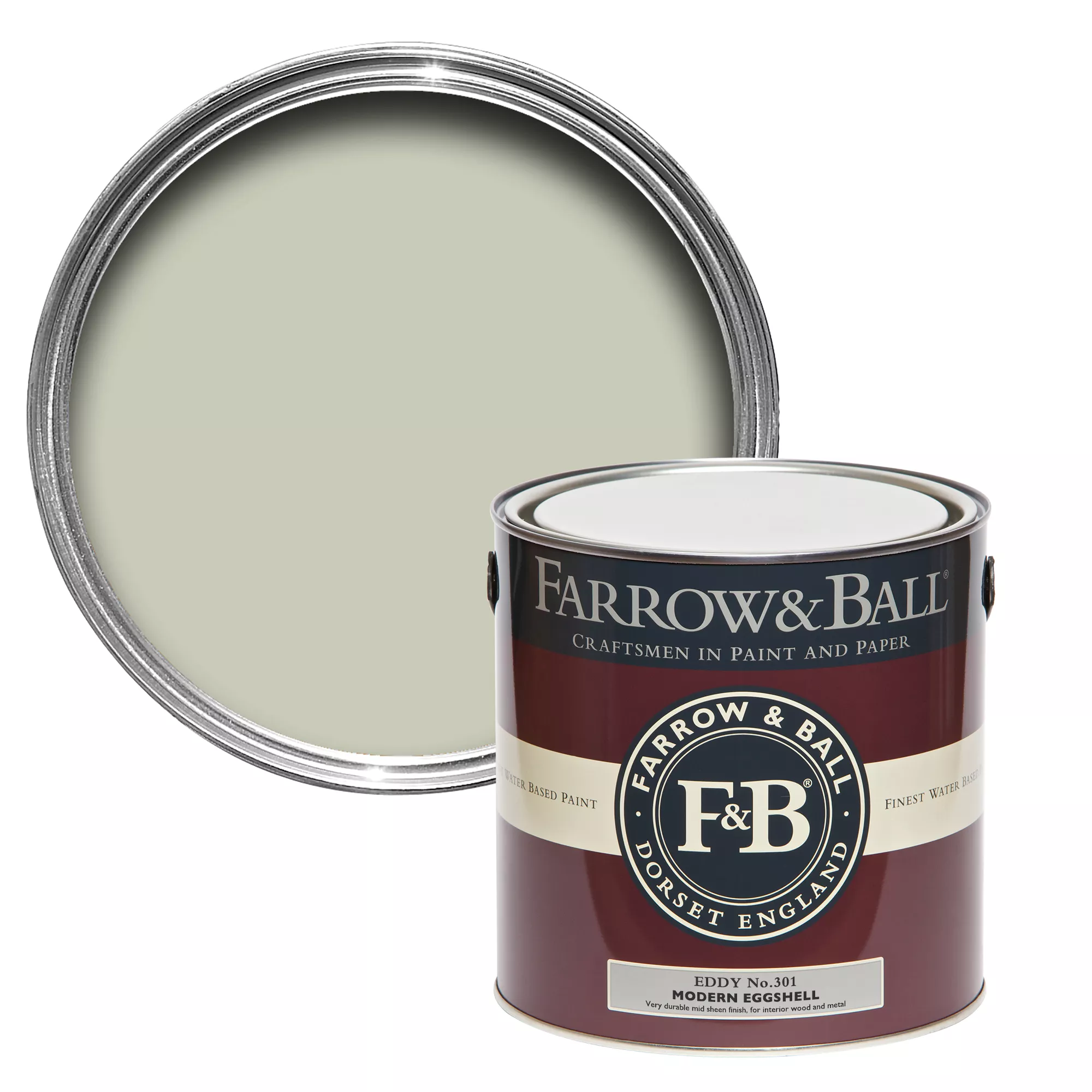 Farrow & Ball Modern Eddy No.301 Eggshell Paint, 2.5L 3 Farrow & Ball Modern Eddy No.301 Eggshell Paint, 2.5L