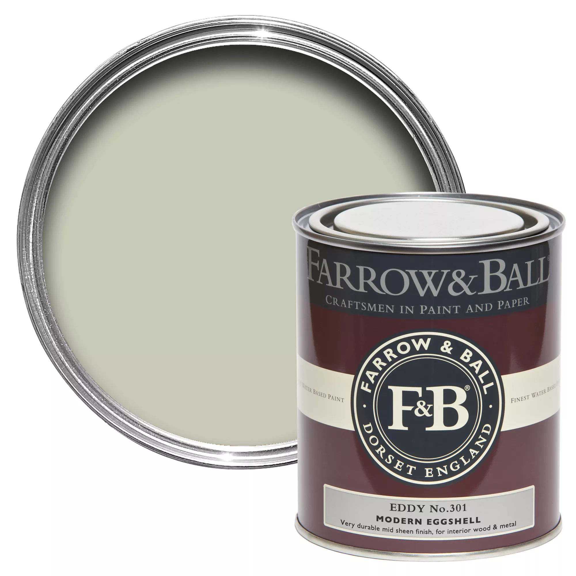 Farrow & Ball Modern Eddy No.301 Eggshell Paint, 750ml 3 Farrow & Ball Modern Eddy No.301 Eggshell Paint, 750ml