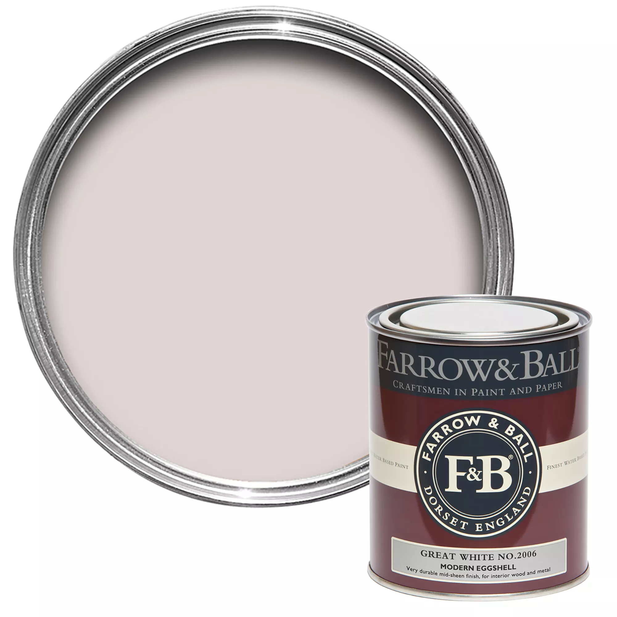 Farrow & Ball Modern Great White No.2006 Eggshell Paint, 750ml 3 Farrow & Ball Modern Great White No.2006 Eggshell Paint, 750ml