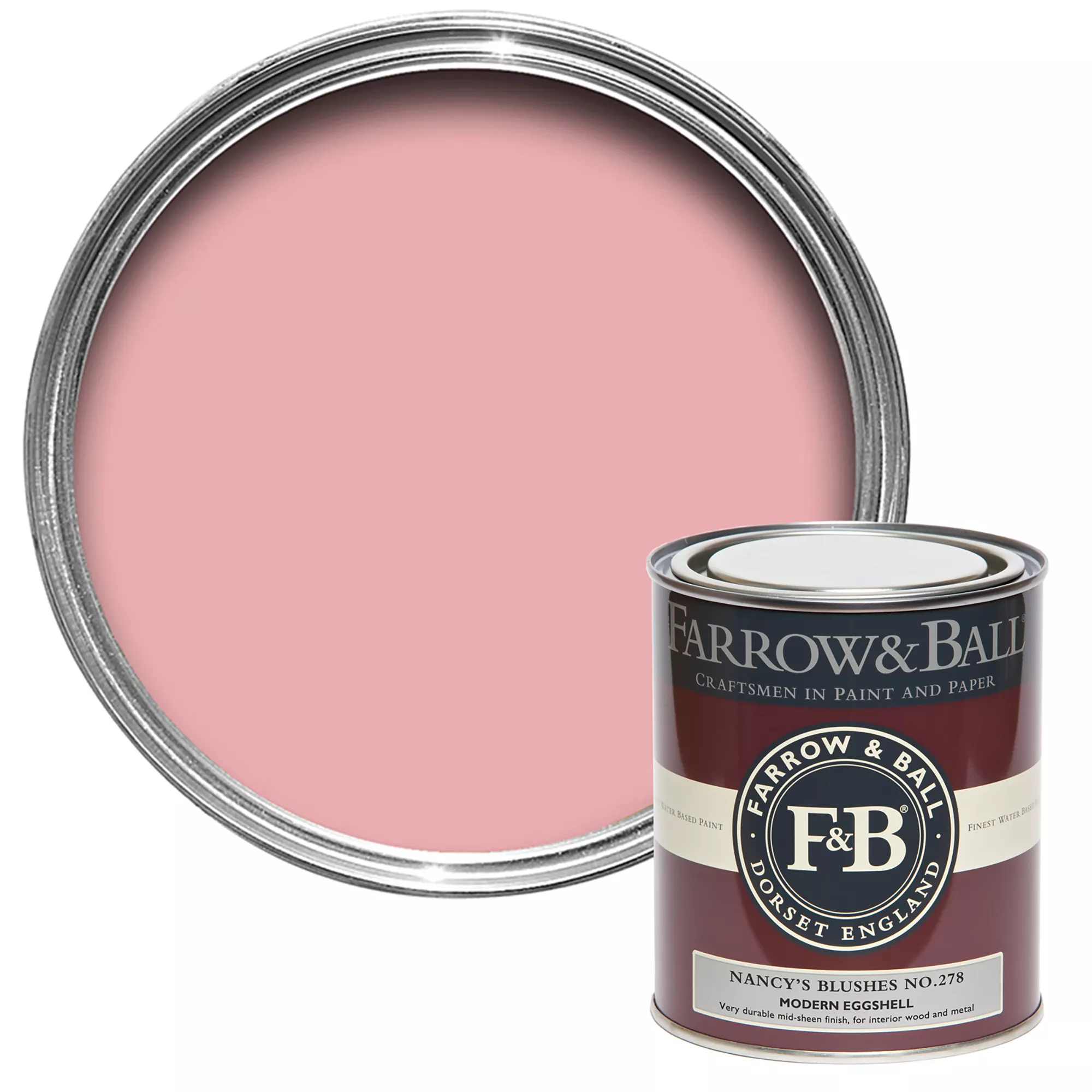 Farrow & Ball Modern Nancy's Blushes No.278 Eggshell Paint, 750ml 3 Farrow & Ball Modern Nancy's Blushes No.278 Eggshell Paint, 750ml