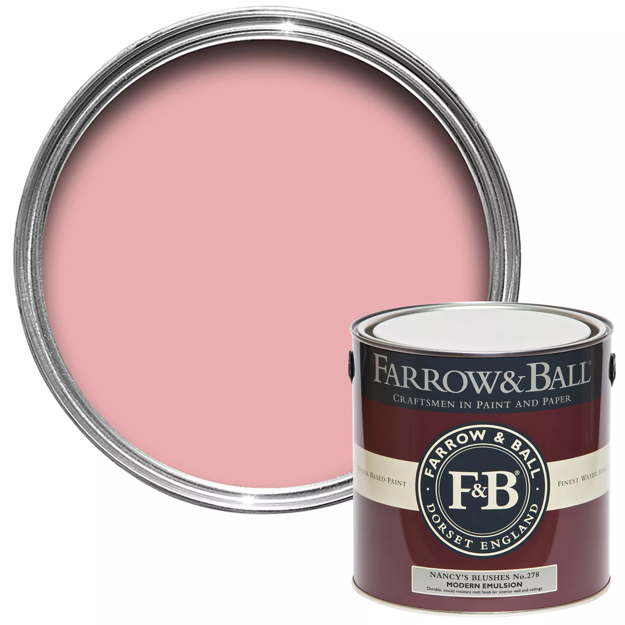 Farrow & Ball Modern Nancy's Blushes No.278 Matt Emulsion Paint, 2.5L 3 Farrow & Ball Modern Nancy's Blushes No.278 Matt Emulsion Paint, 2.5L