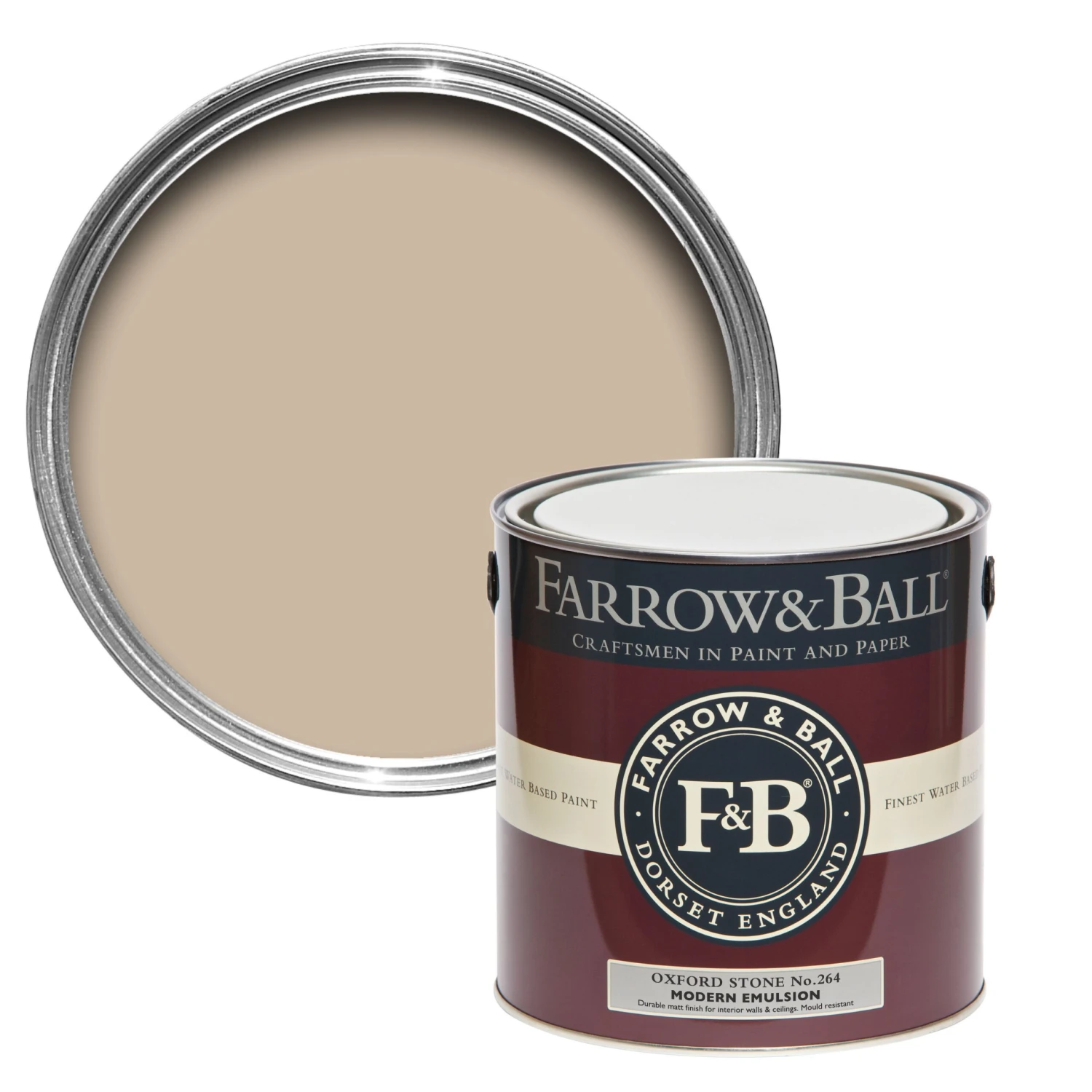 Farrow & Ball Modern Oxford Stone No.264 Matt Emulsion Paint, 2.5L 3 Farrow & Ball Modern Oxford Stone No.264 Matt Emulsion Paint, 2.5L