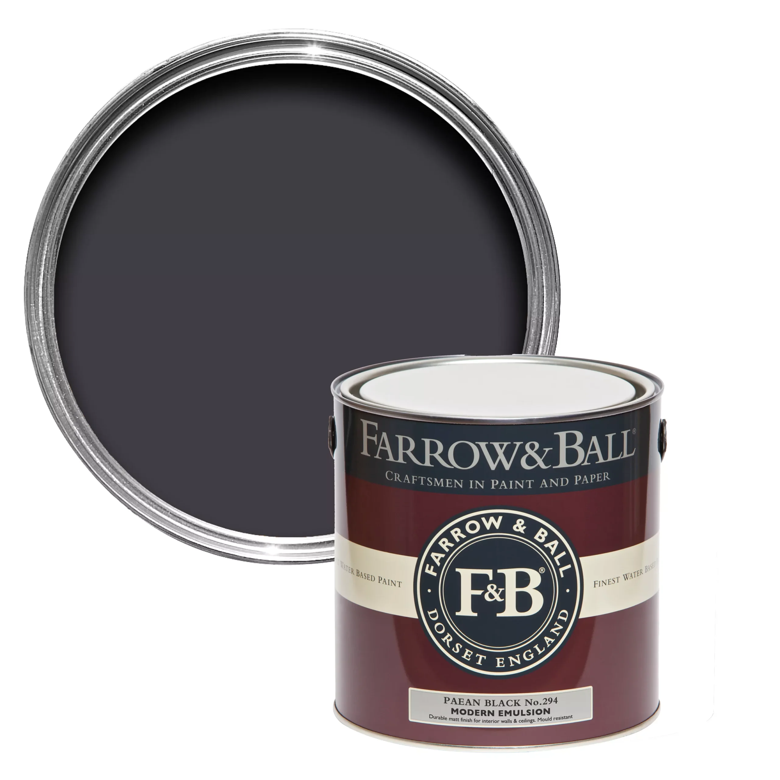 Farrow & Ball Modern Paean Black No.294 Matt Emulsion Paint, 2.5L 3 Farrow & Ball Modern Paean Black No.294 Matt Emulsion Paint, 2.5L