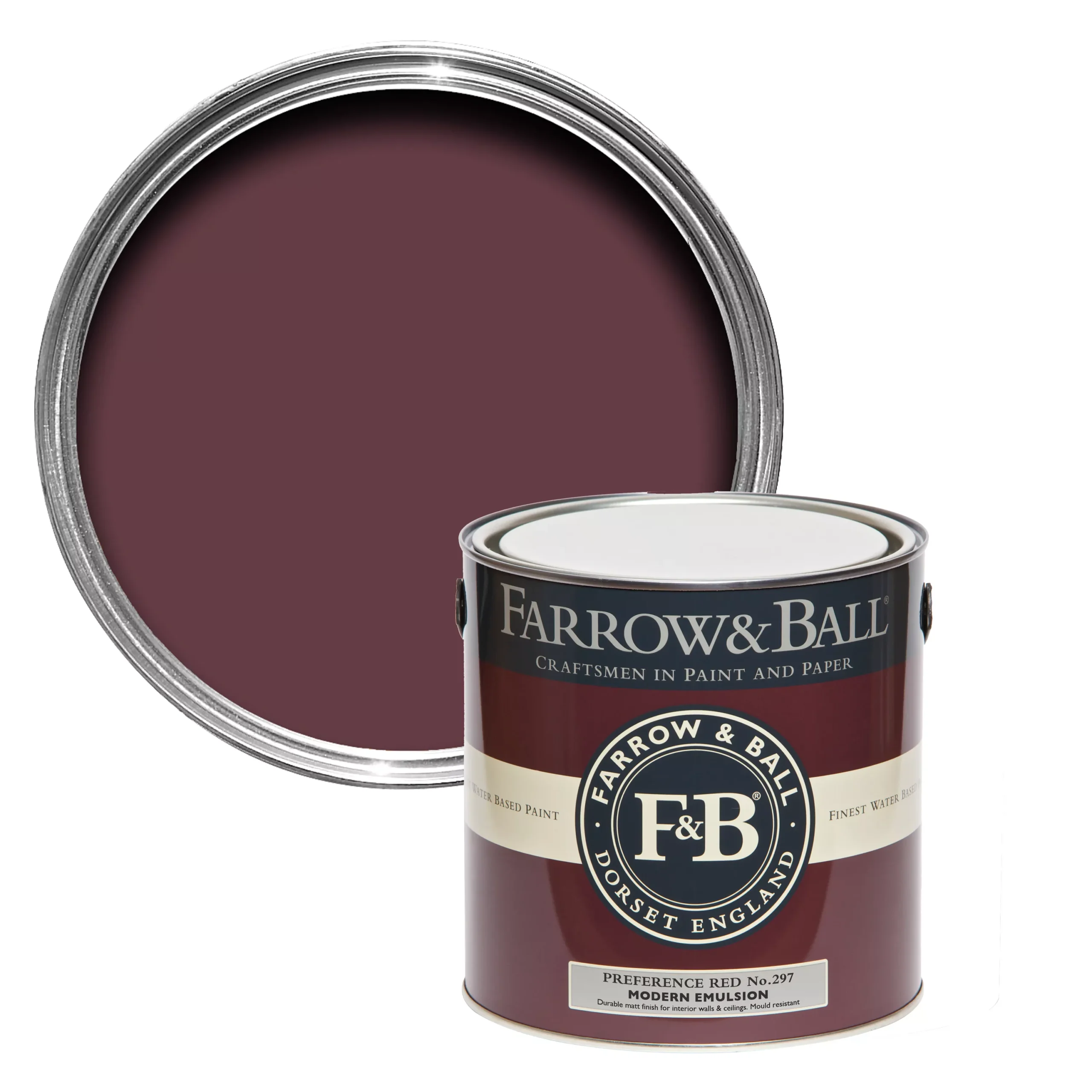 Farrow & Ball Modern Preference Red No.297 Matt Emulsion Paint, 2.5L 3 Farrow & Ball Modern Preference Red No.297 Matt Emulsion Paint, 2.5L