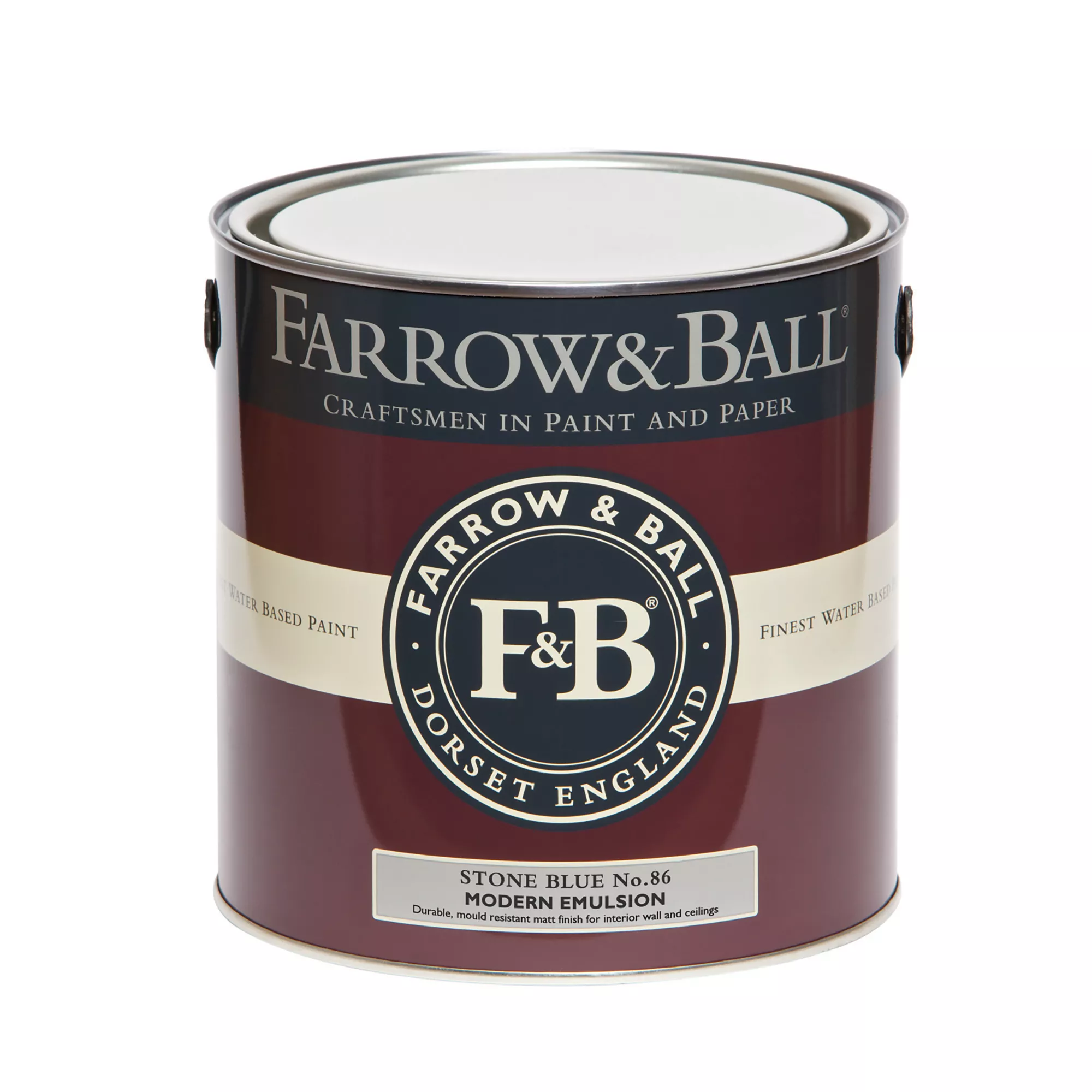Farrow & Ball Modern Stone Blue No.86 Matt Emulsion Paint, 2.5L 4 Farrow & Ball Modern Stone Blue No.86 Matt Emulsion Paint, 2.5L - Image 2