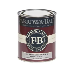 Farrow & Ball -Farrow & Ball farrow ball modern sudbury yellow no 51 eggshell paint 750ml5051836297510 08c bq