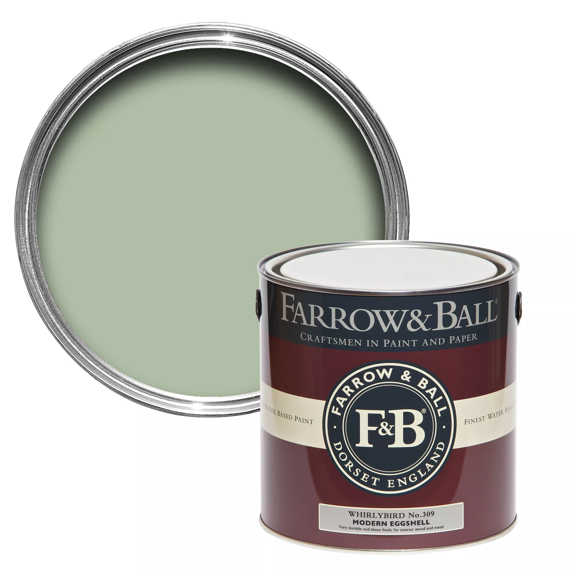 Farrow & Ball Modern Whirlybird No.309 Eggshell Paint, 2.5L 3 Farrow & Ball Modern Whirlybird No.309 Eggshell Paint, 2.5L