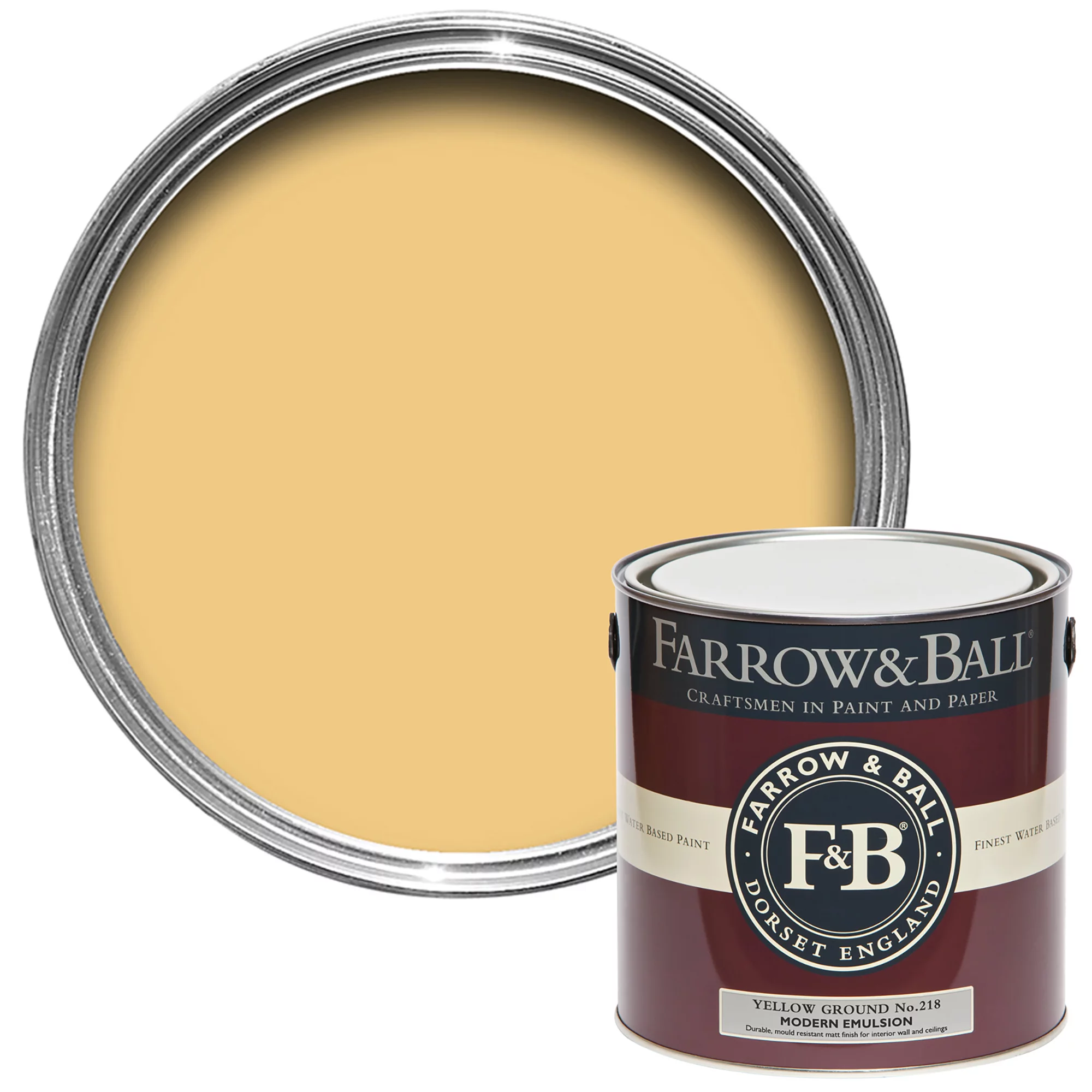 Farrow & Ball Modern Yellow Ground No.218 Matt Emulsion Paint, 2.5L 3 Farrow & Ball Modern Yellow Ground No.218 Matt Emulsion Paint, 2.5L