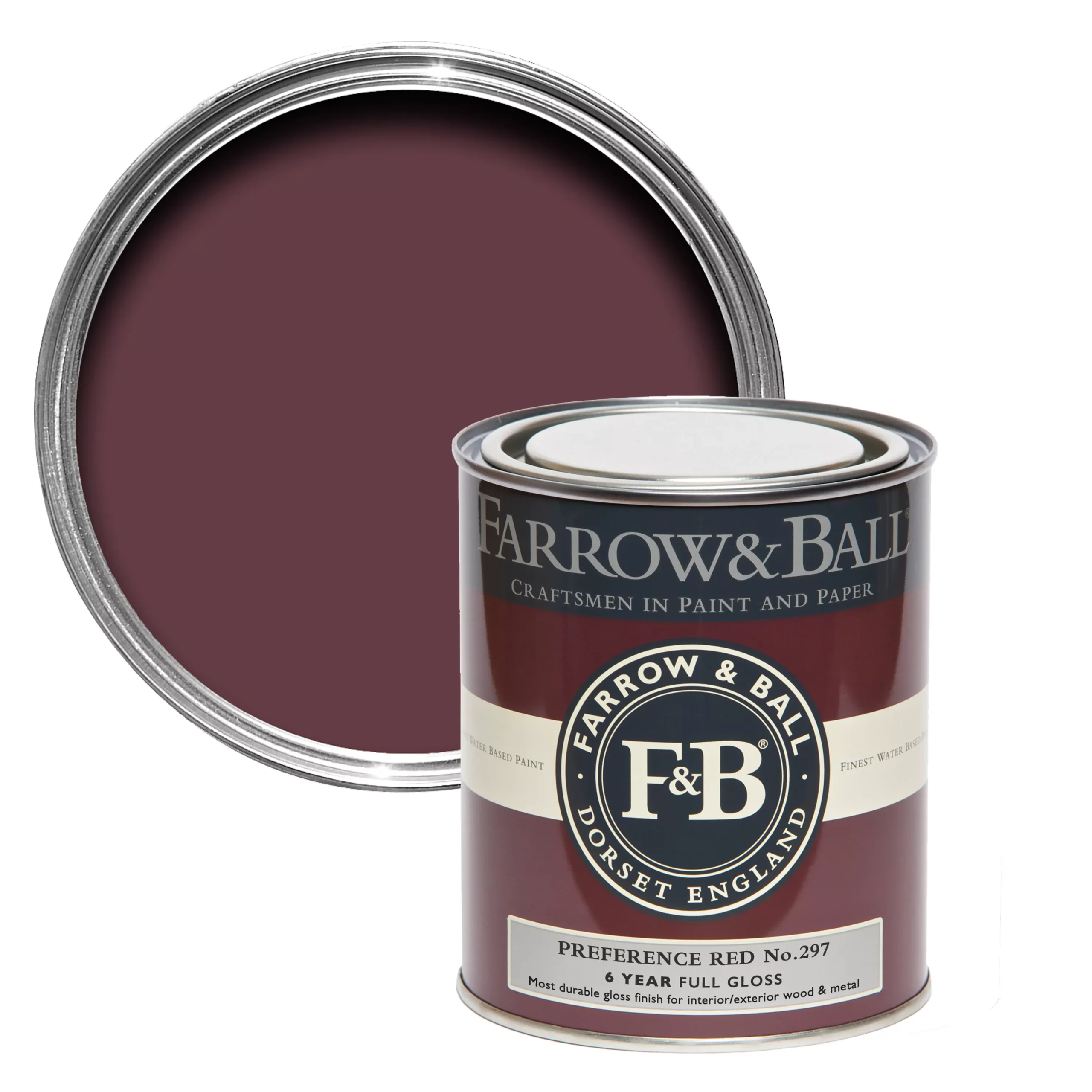 Farrow & Ball Preference Red No.297 Gloss Metal & Wood Paint, 750ml 3 Farrow & Ball Preference Red No.297 Gloss Metal & Wood Paint, 750ml