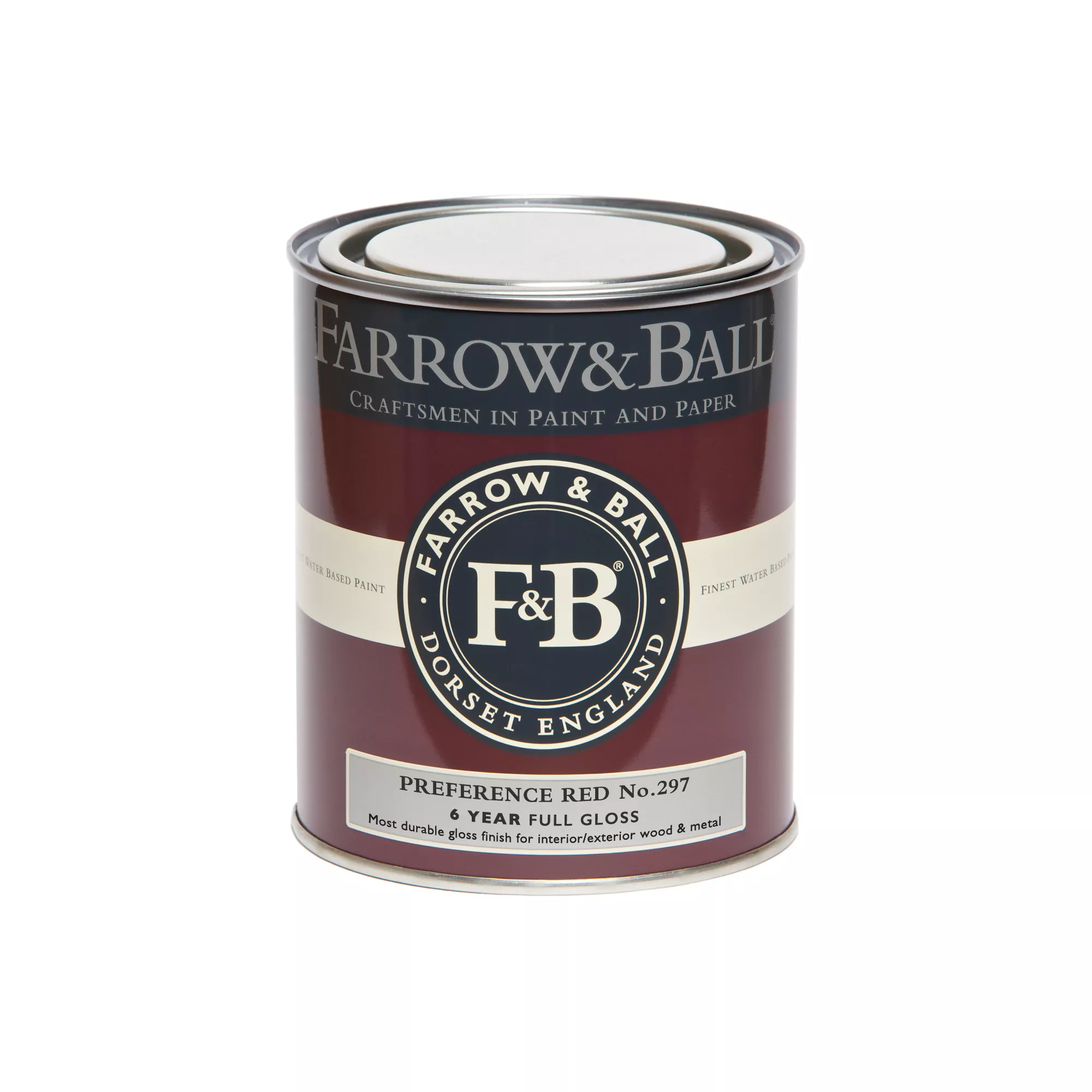 Farrow & Ball Preference Red No.297 Gloss Metal & Wood Paint, 750ml 5 Farrow & Ball Preference Red No.297 Gloss Metal & Wood Paint, 750ml - Image 3