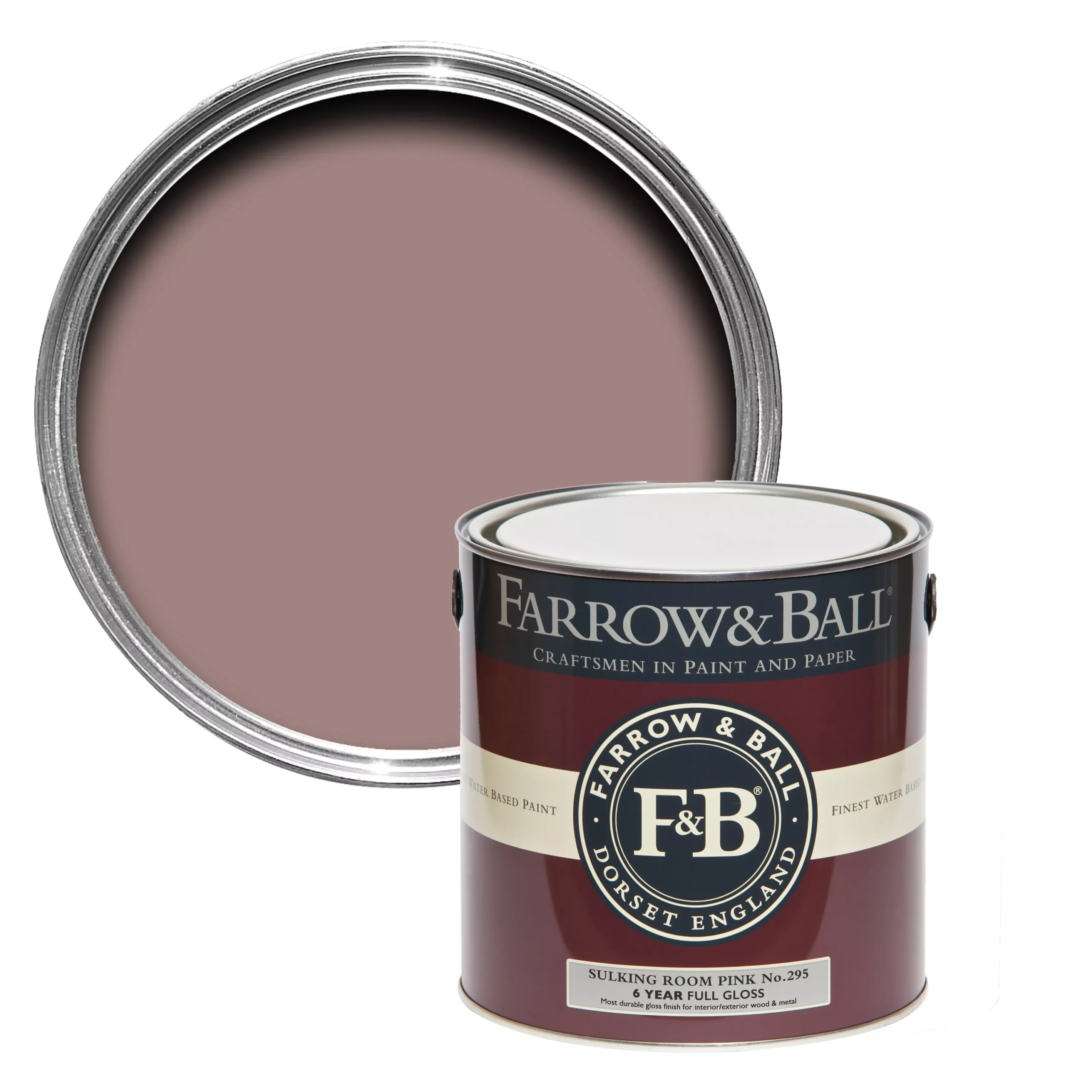Farrow & Ball Sulking Room Pink No.295 Gloss Metal & Wood Paint, 2.5L 3 Farrow & Ball Sulking Room Pink No.295 Gloss Metal & Wood Paint, 2.5L