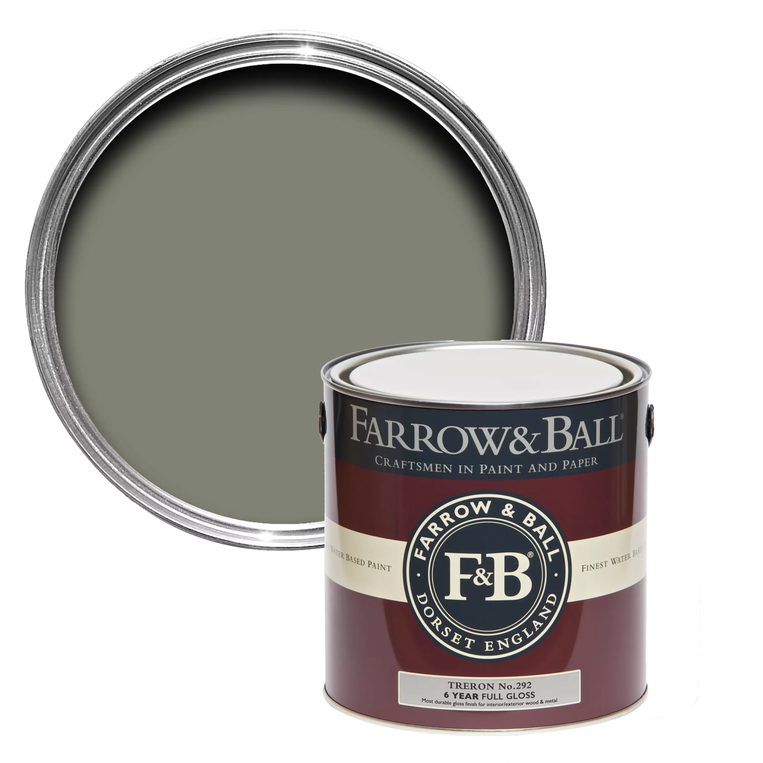 Farrow & Ball Treron No.292 Gloss Metal & Wood Paint, 2.5L 3 Farrow & Ball Treron No.292 Gloss Metal & Wood Paint, 2.5L