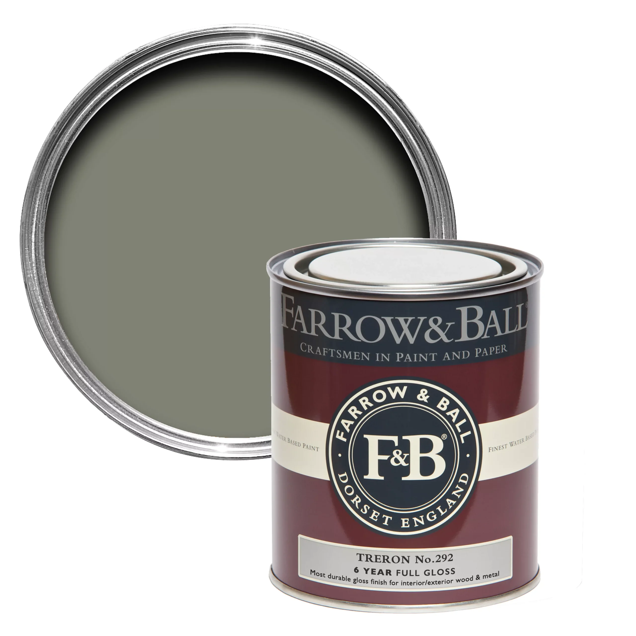 Farrow & Ball Treron No.292 Gloss Metal & Wood Paint, 750ml 2 Farrow & Ball Treron No.292 Gloss Metal & Wood Paint, 750ml